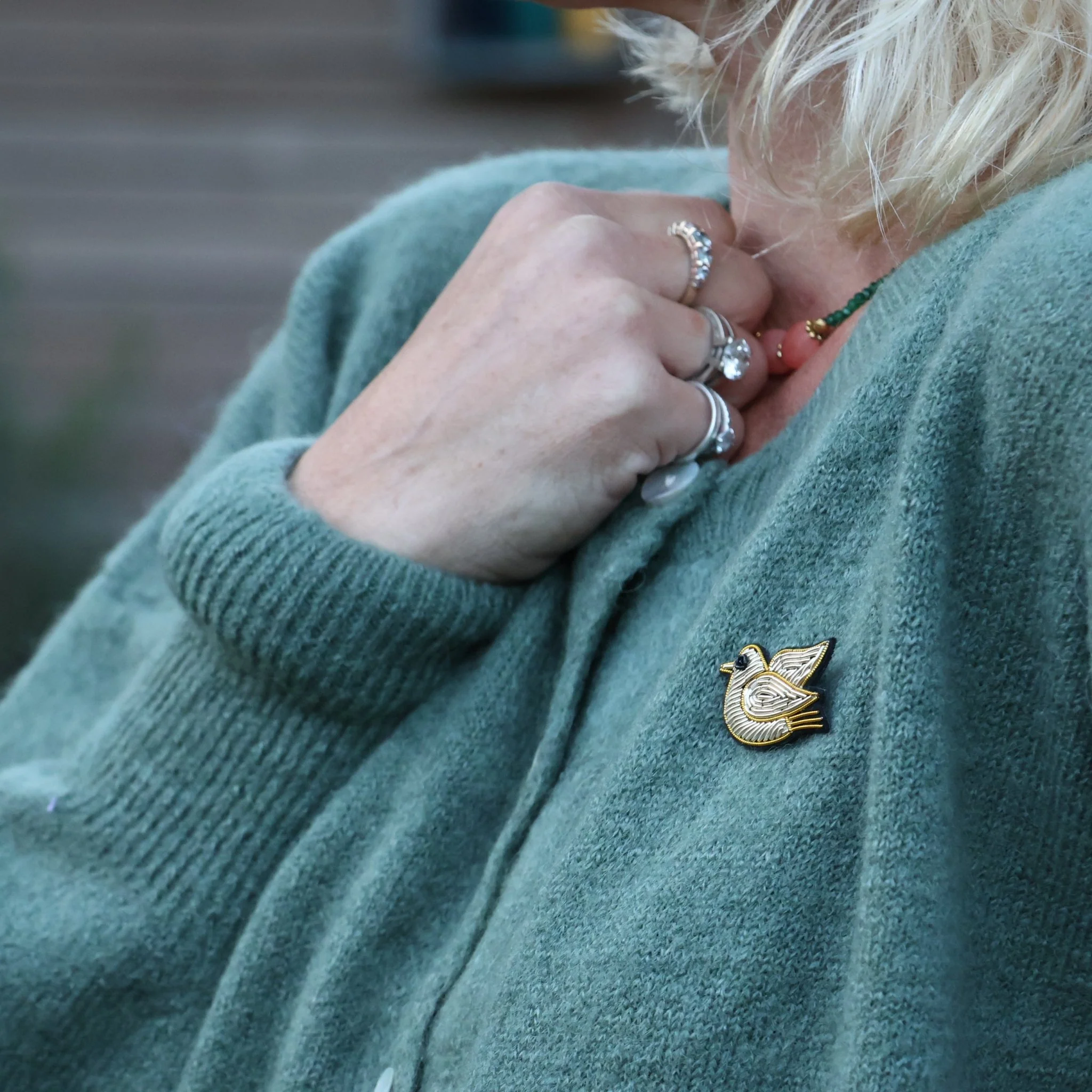 Broche brodée moineau - Image 7