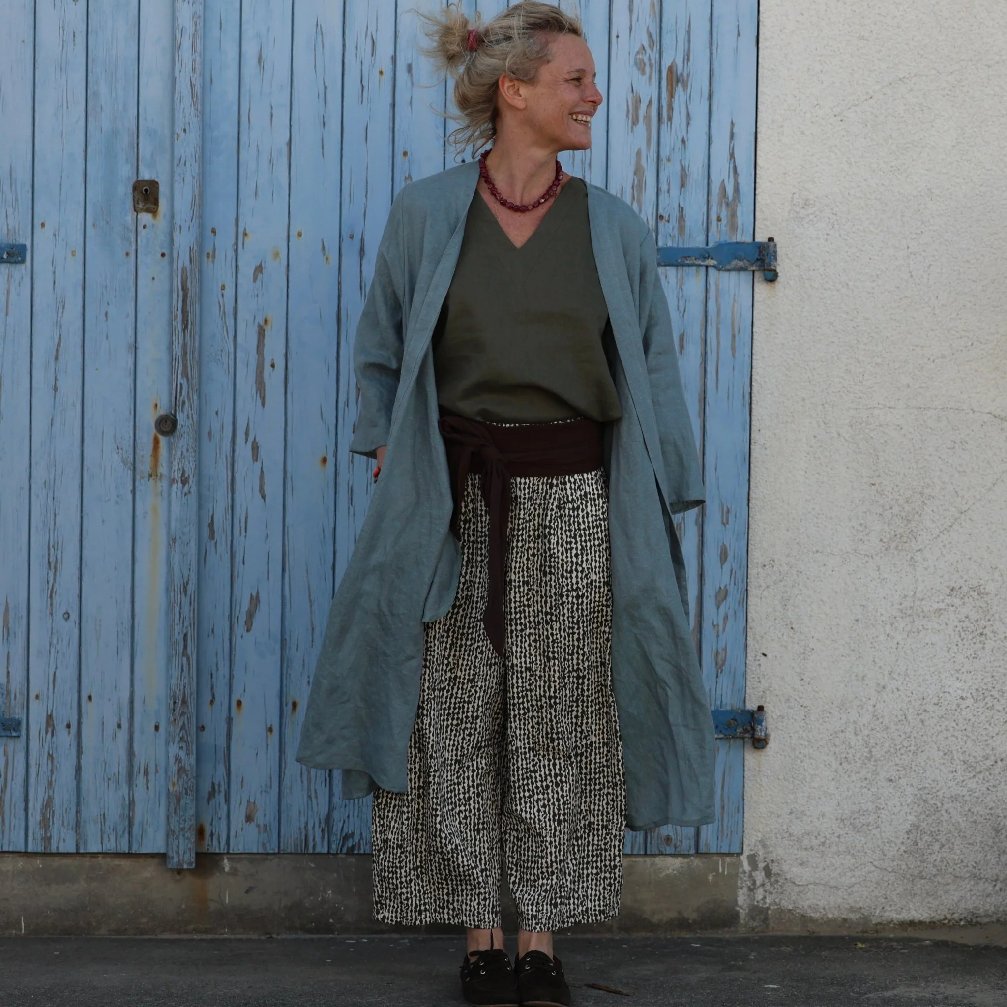 Calixte - Lin chiné bleu doux - Image 3