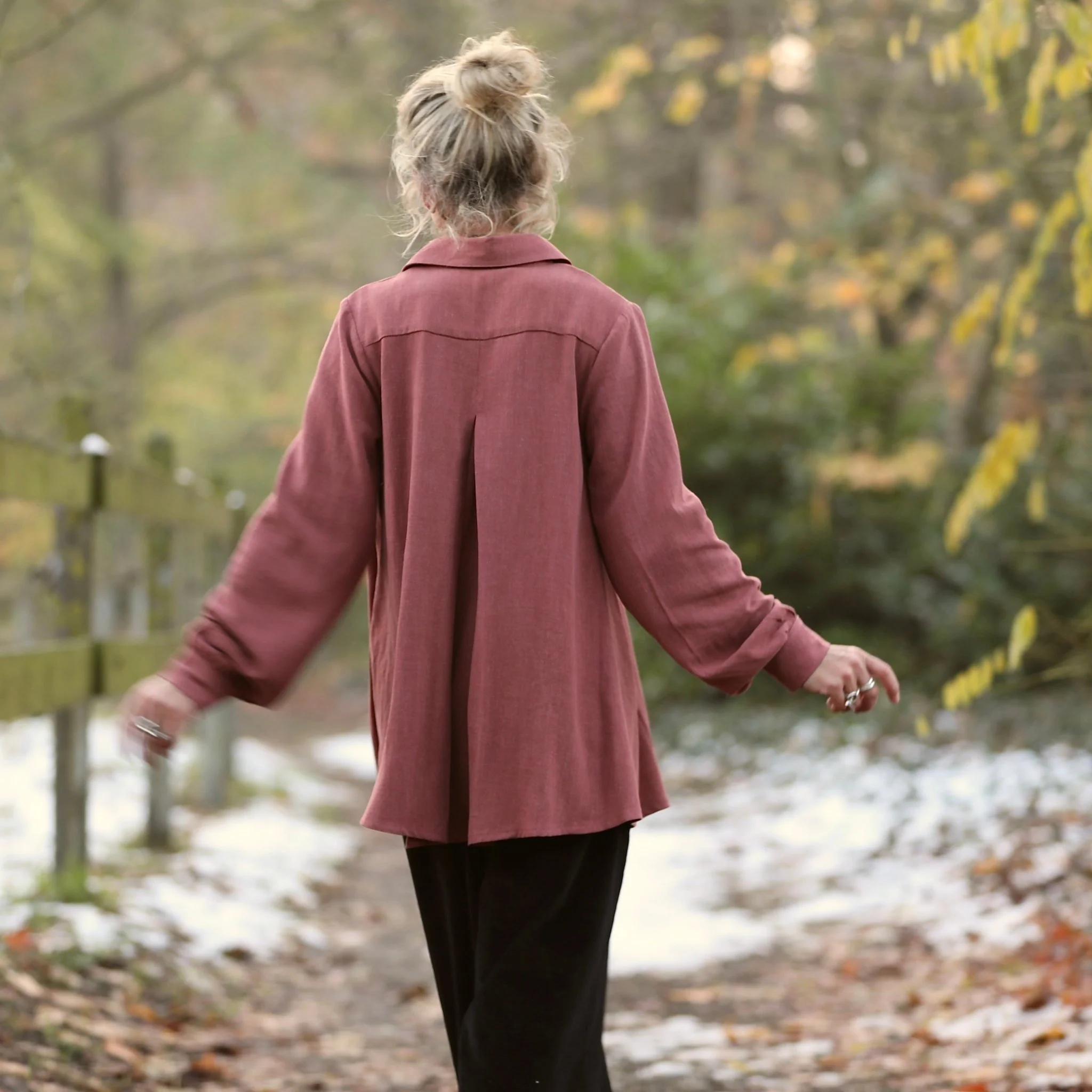 Chemise Caroline - Viscose/Lin Rose boisé - Image 3