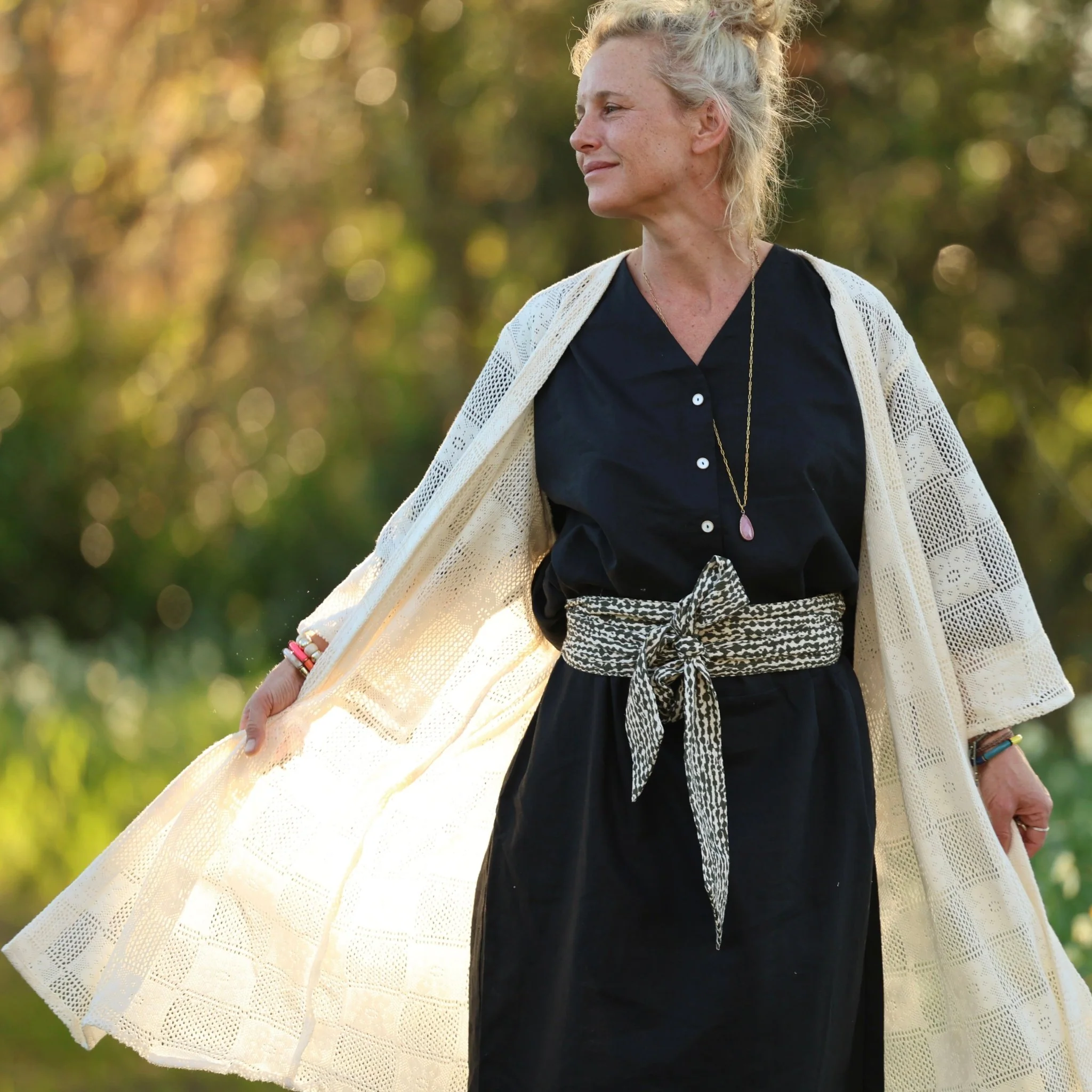 Ceinture Anita – Armuré de coton savane graphique - Image 3