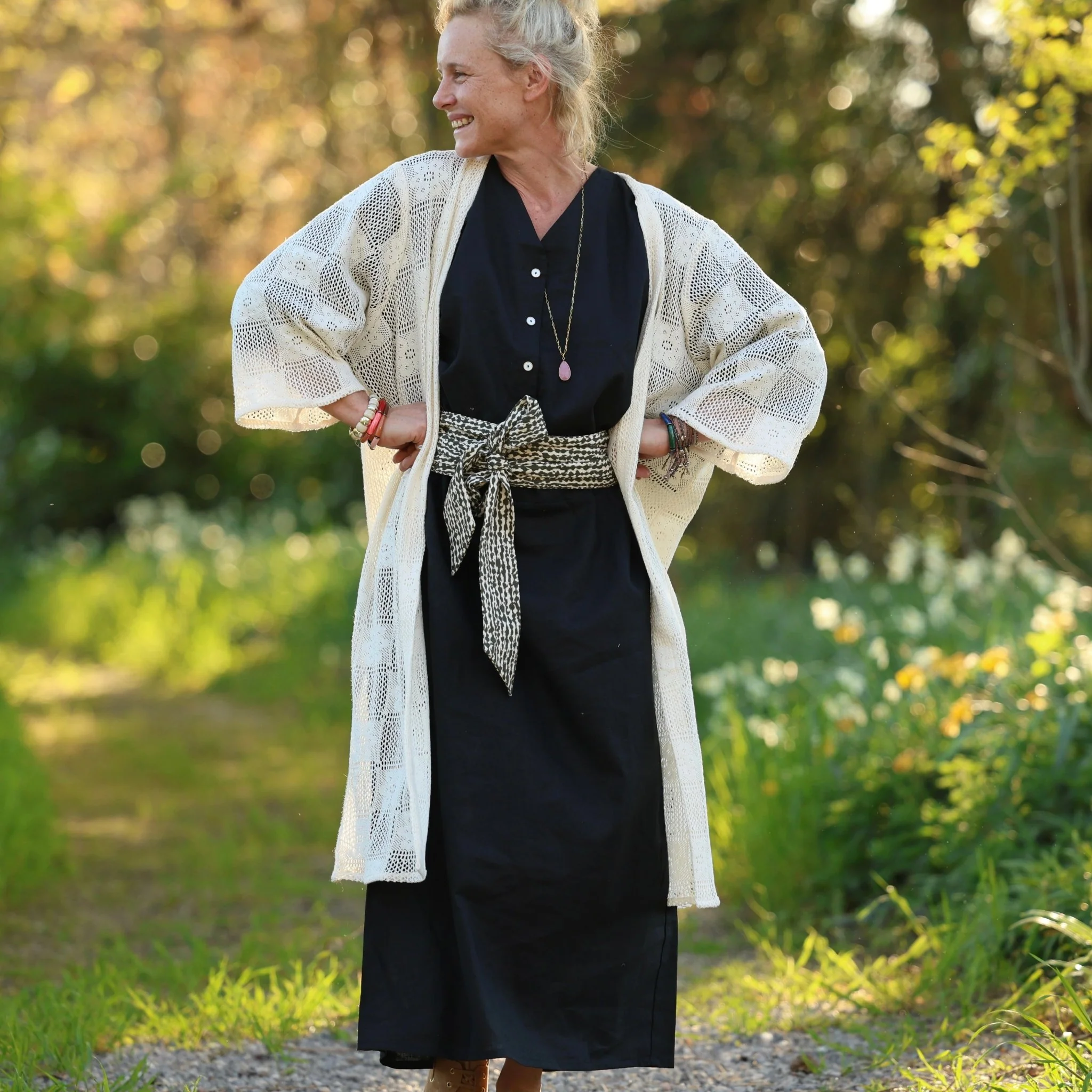 Ceinture Anita – Armuré de coton savane graphique - Image 4