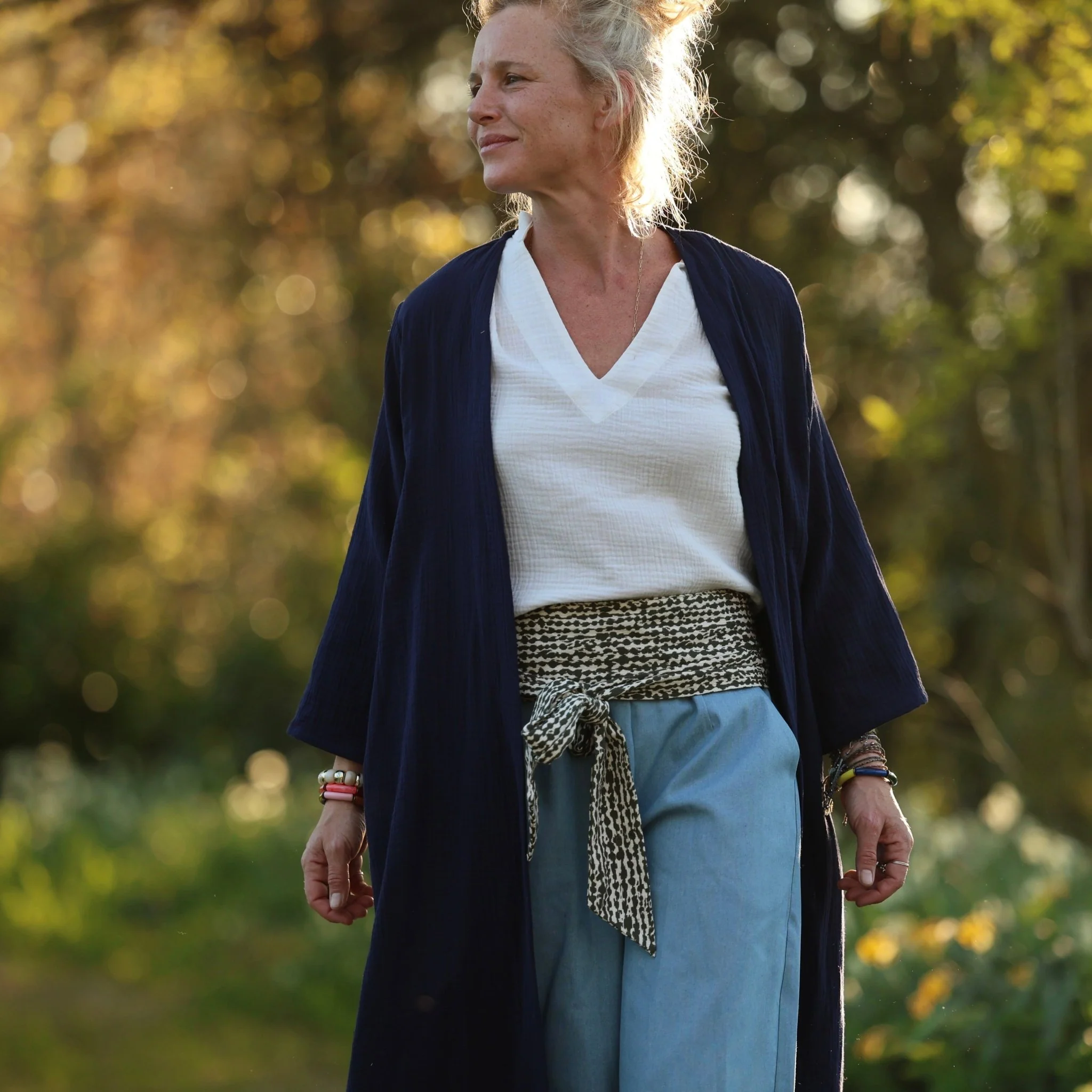 Ceinture Anita – Armuré de coton savane graphique - Image 5