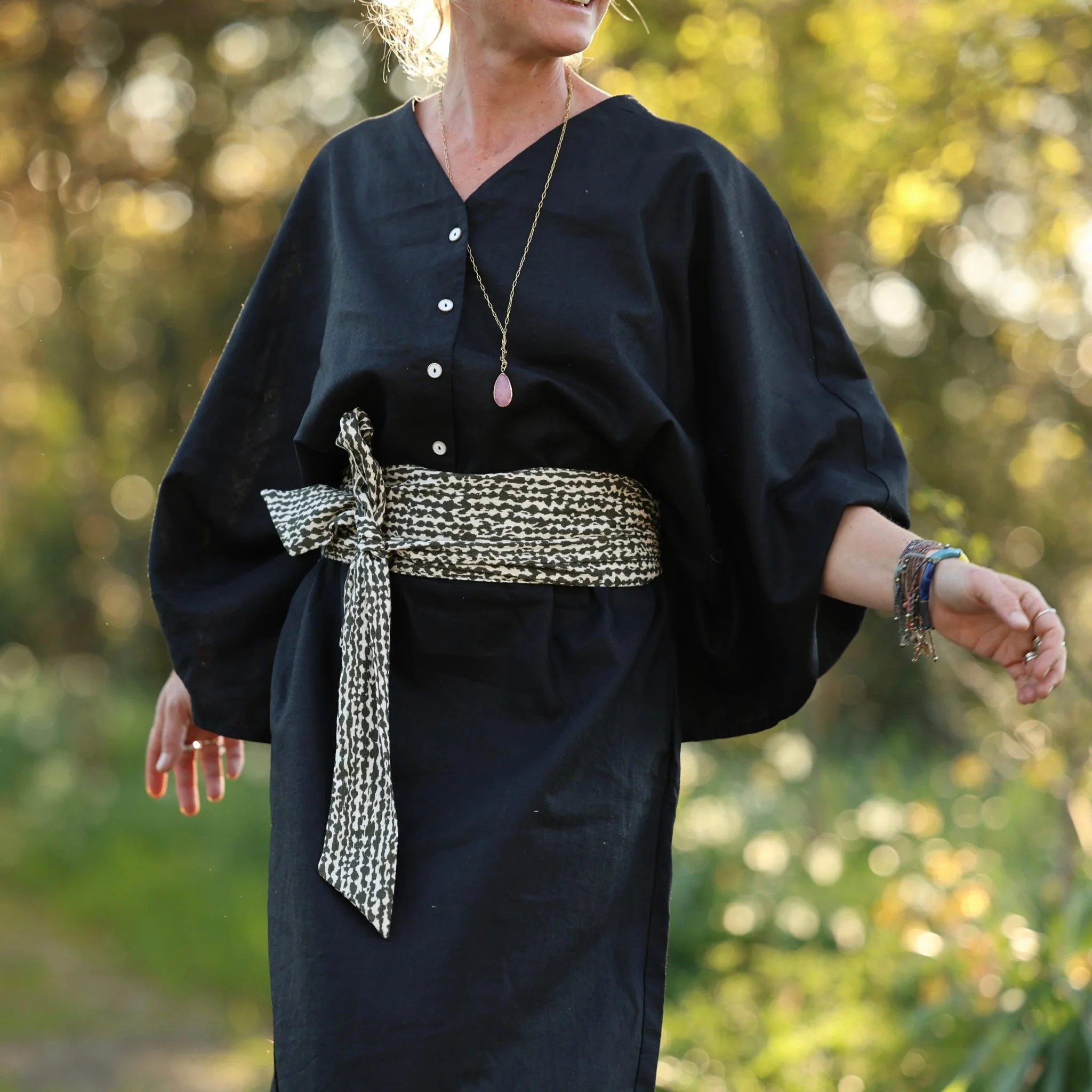 Ceinture Anita – Armuré de coton savane graphique - Image 8