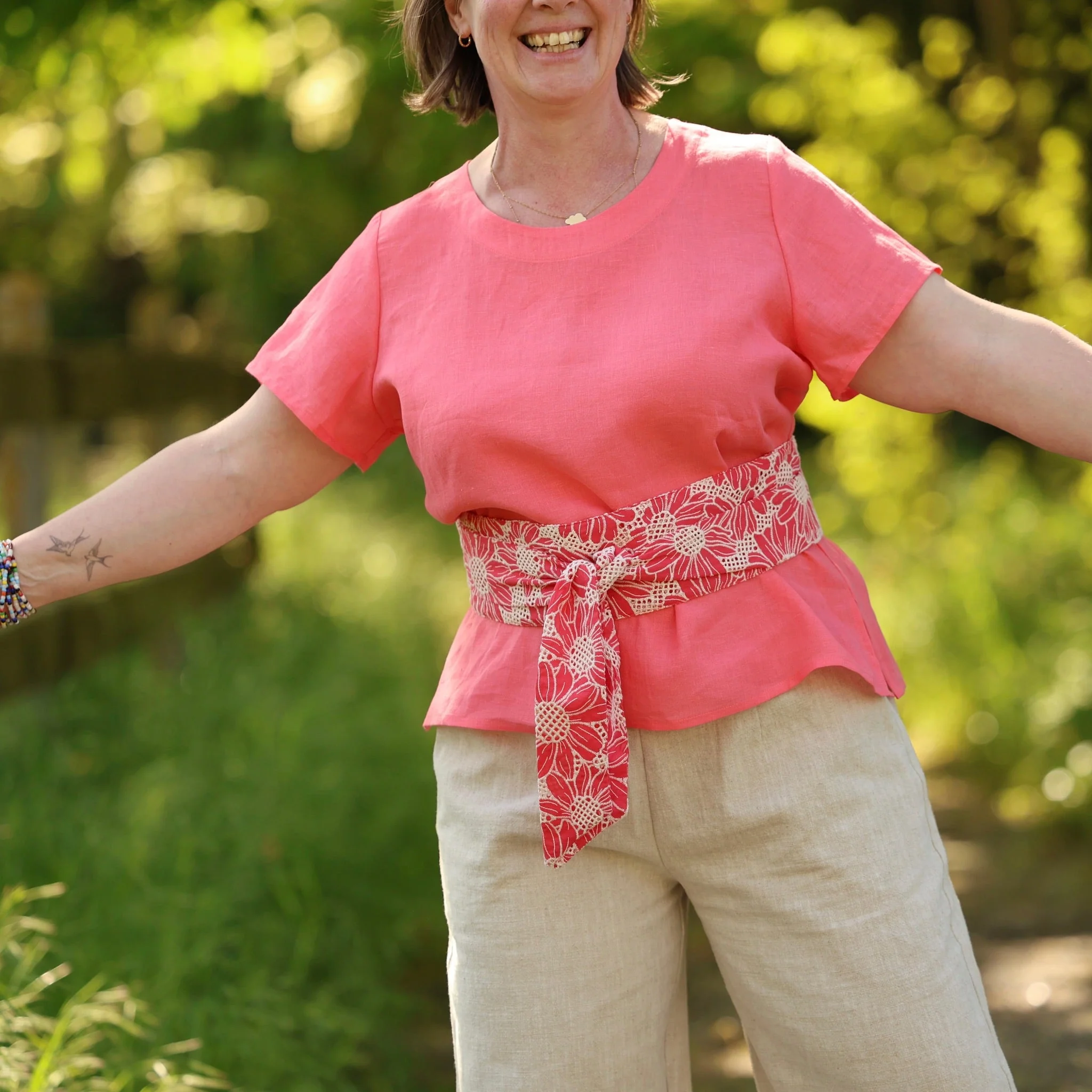 Ceinture Anita – Broderie rose gourmand - Image 5