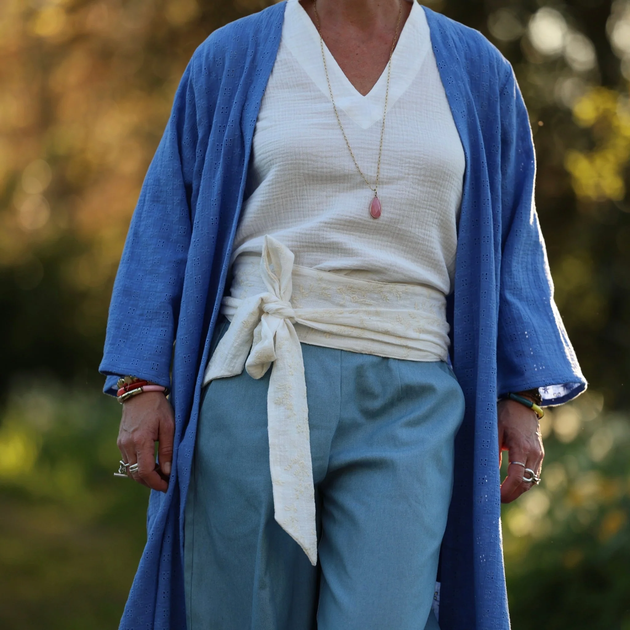 Ceinture Anita – Coton flammé brodé ivoire - Image 8