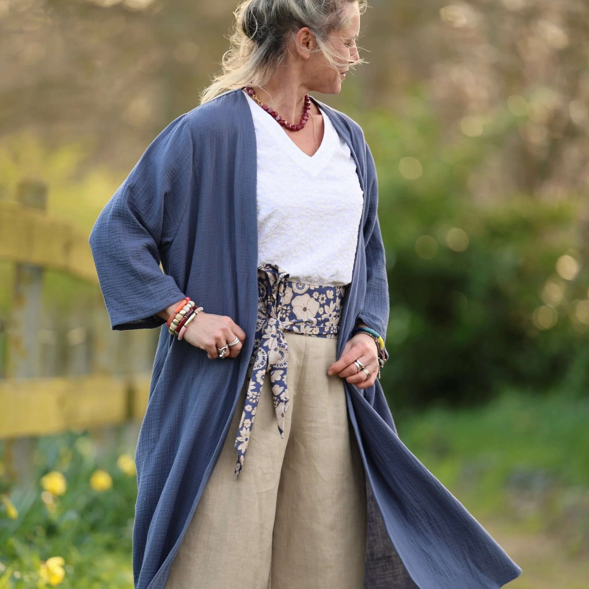 Ceinture Anita -Coton “Jardin Indigo” - Image 6