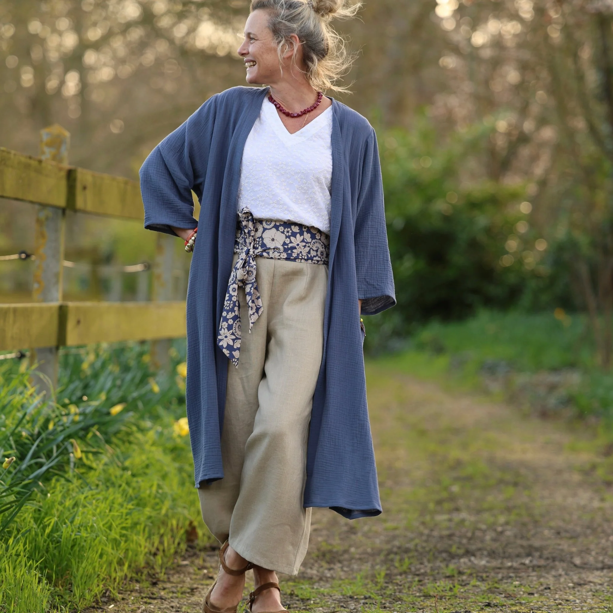 Ceinture Anita -Coton “Jardin Indigo” - Image 7
