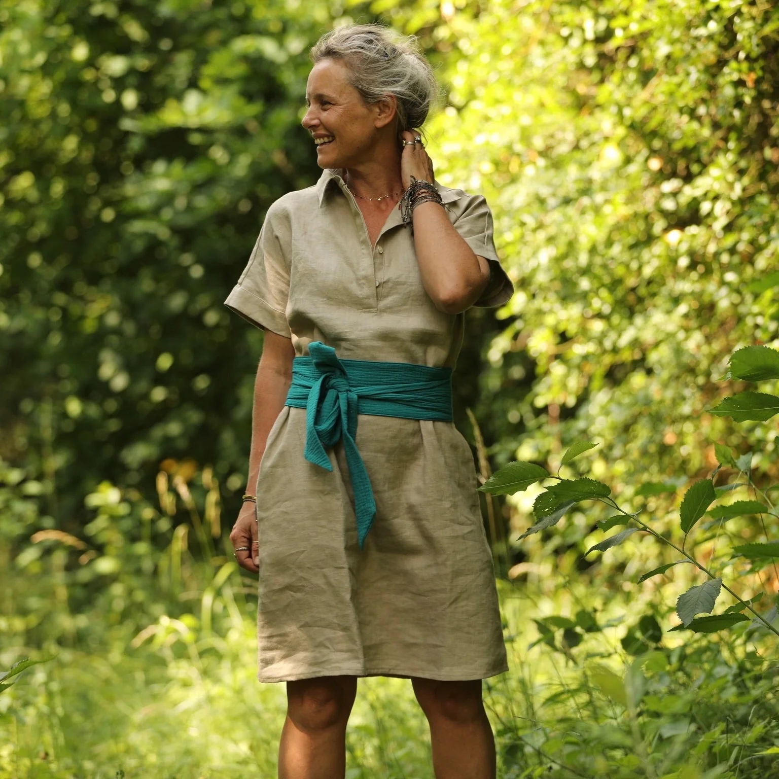 Ceinture Anita - Double gaze de coton colvert - Image 2