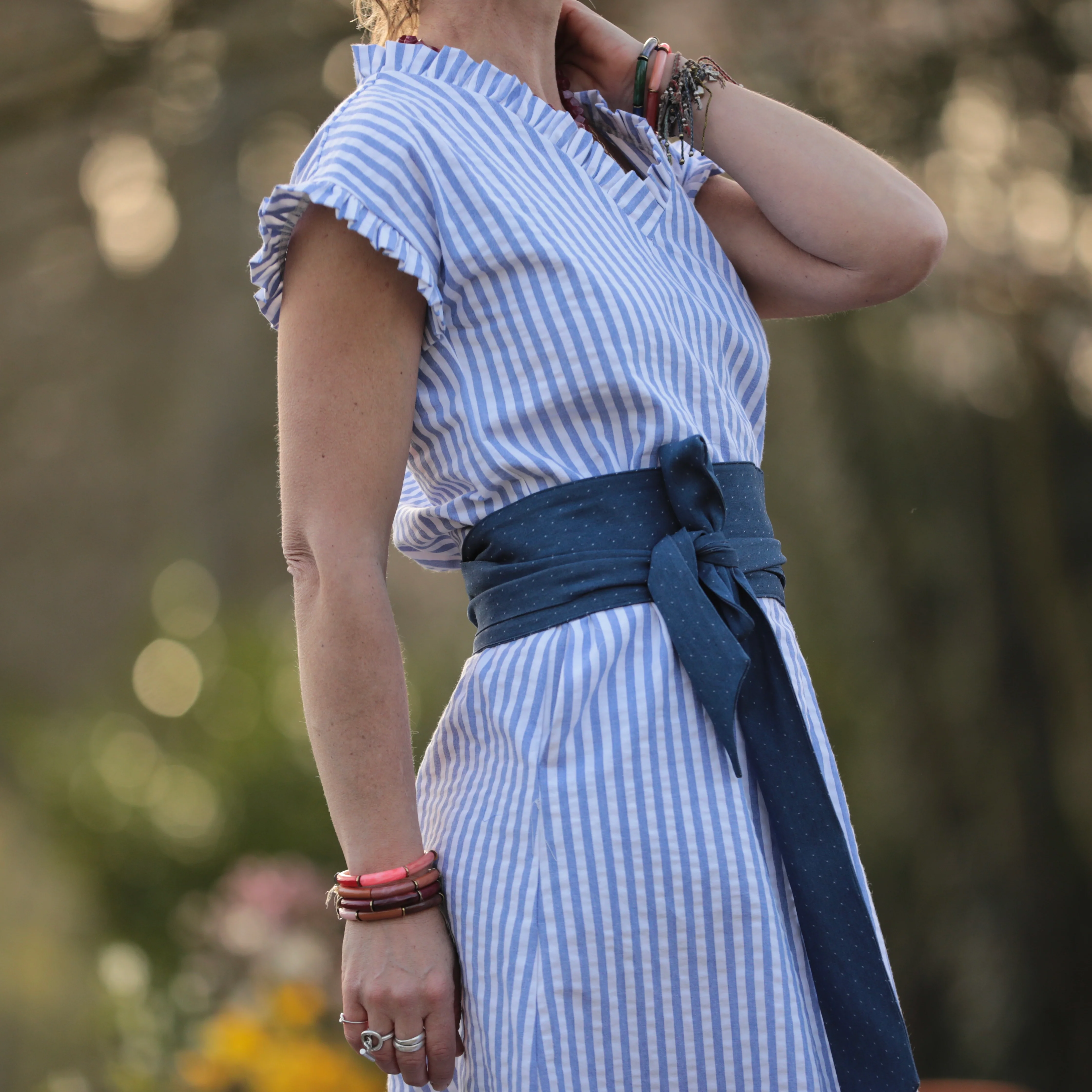 Ceinture Anita - jean lyocell bleu plumetis - Image 10