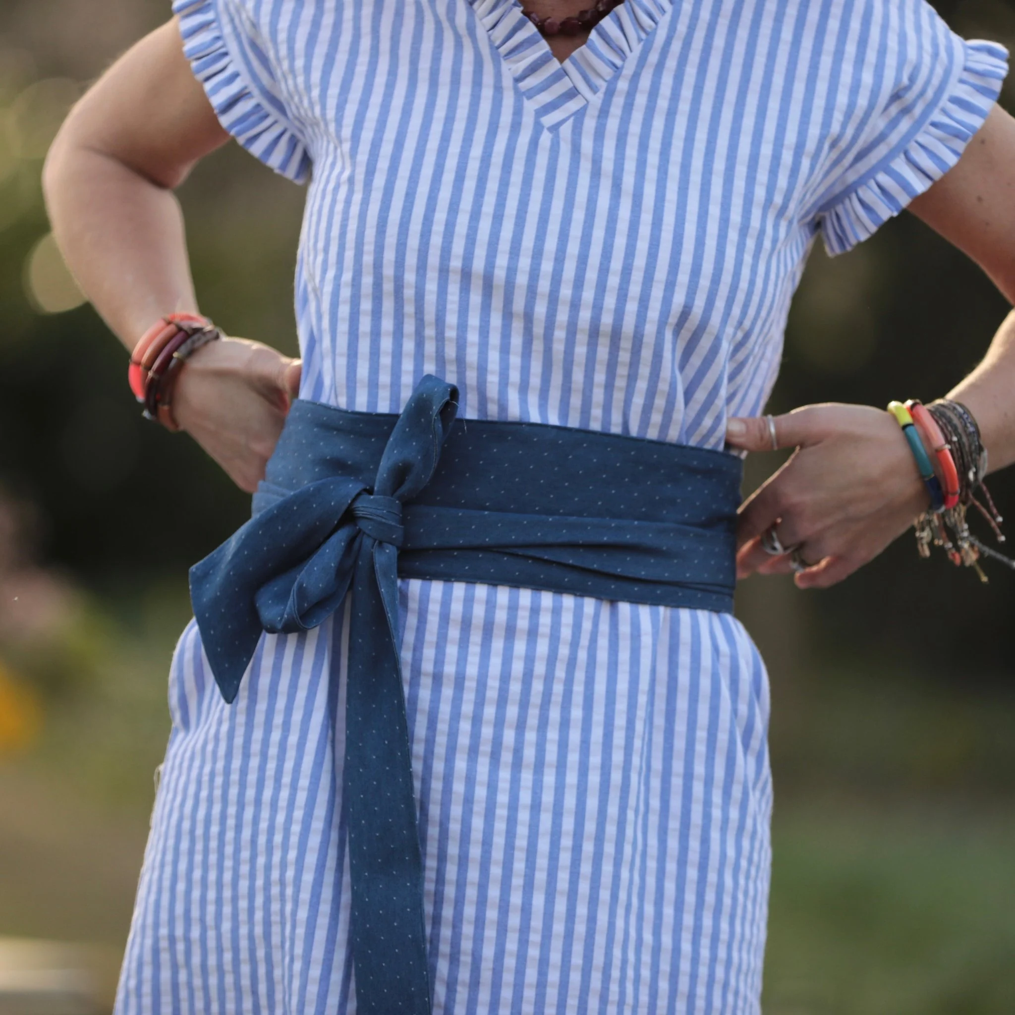 Ceinture Anita - jean lyocell bleu plumetis - Image 4