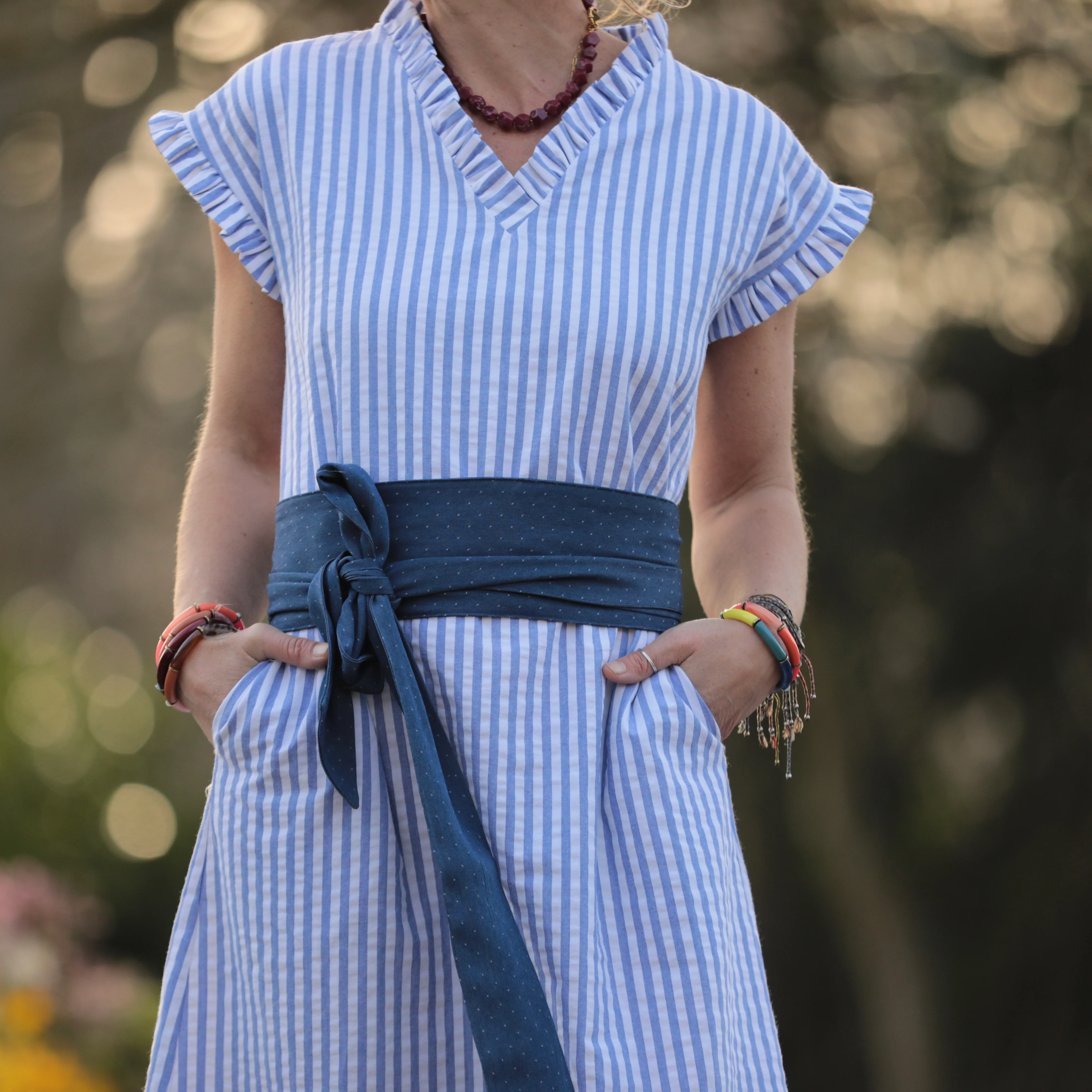Ceinture Anita - jean lyocell bleu plumetis - Image 6