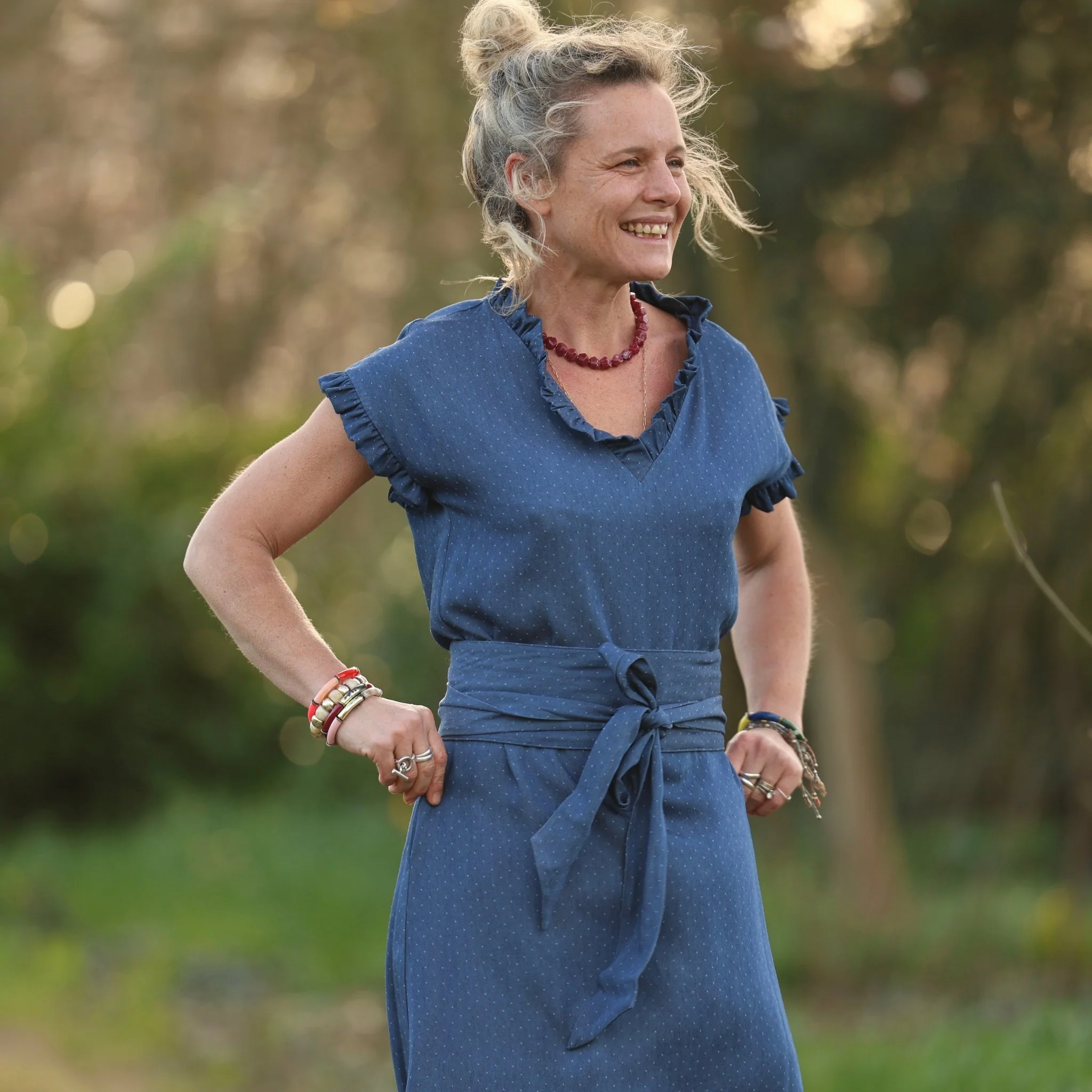 Ceinture Anita - jean lyocell bleu plumetis - Image 9