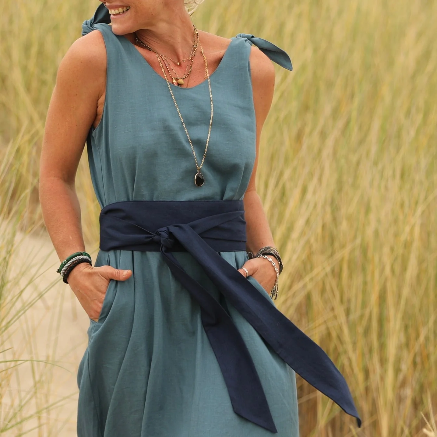 Ceinture Anita -lin bleu indigo - Image 2