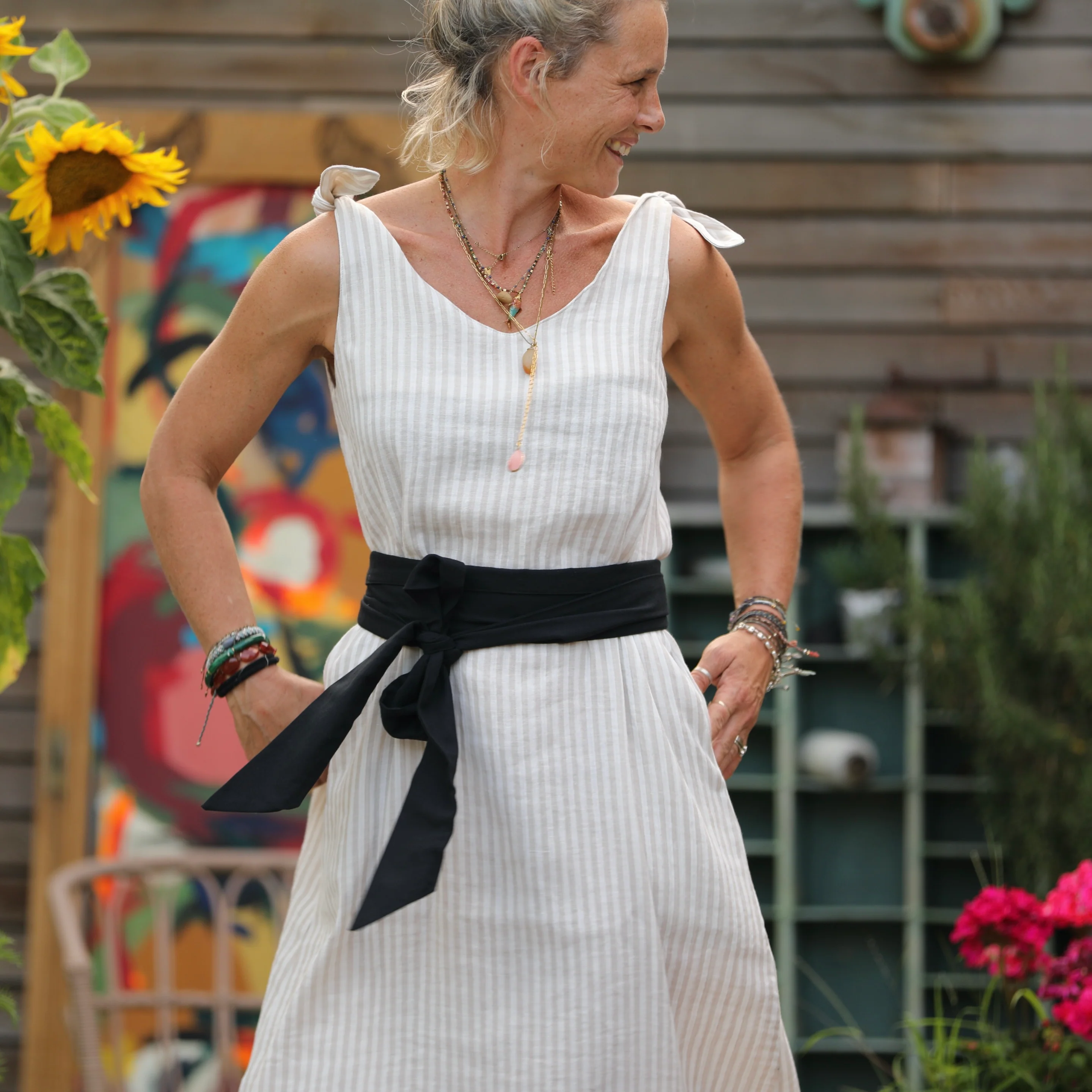 Ceinture Anita -lin bleu marine - Image 4