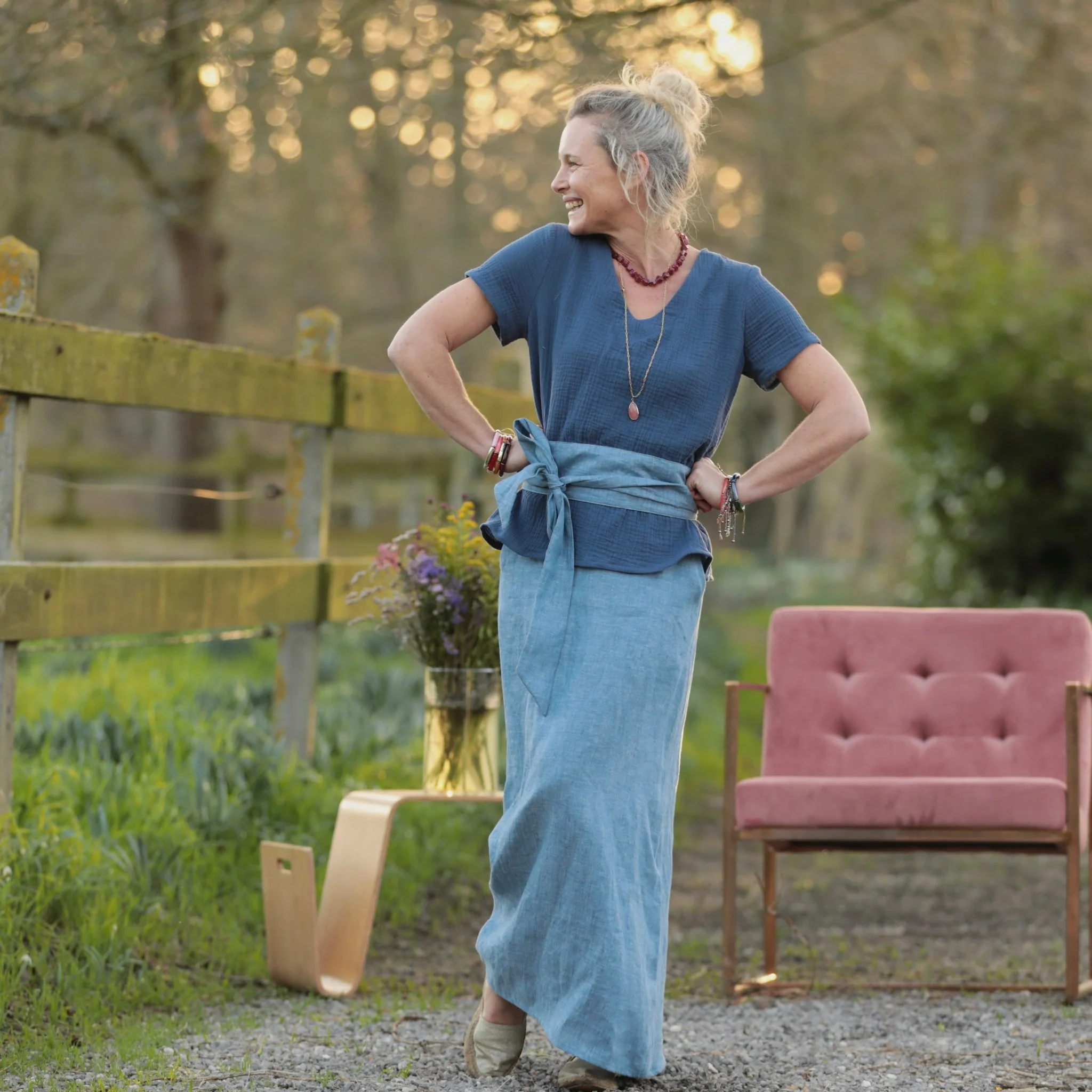 Ceinture Anita - lin chiné denim - Image 8