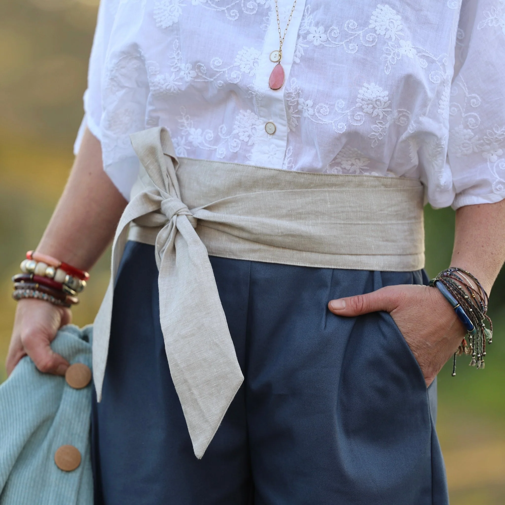 Ceinture Anita - lin chiné ficelle - Image 2
