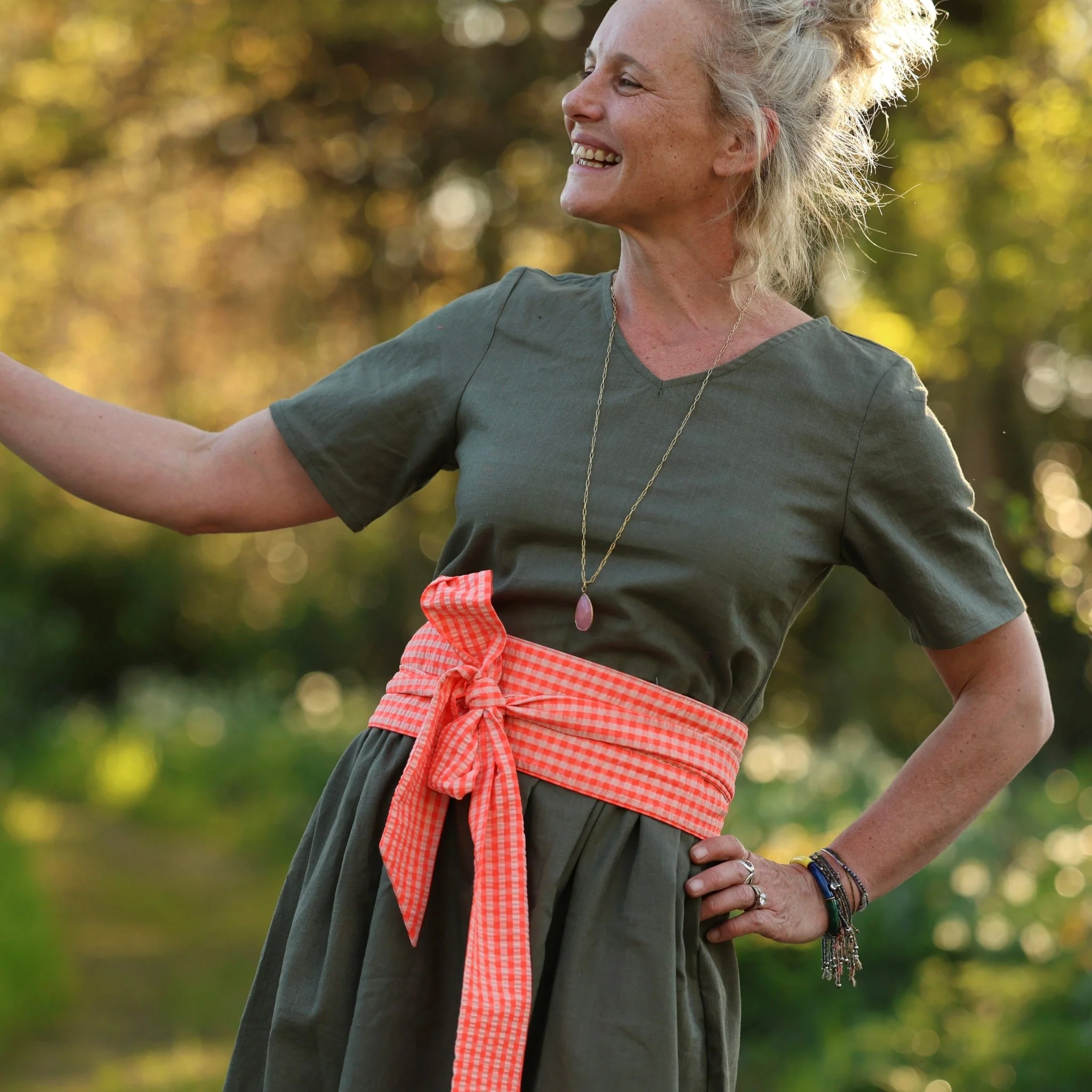 Ceinture Anita – Seersucker vichy fluo - Image 3
