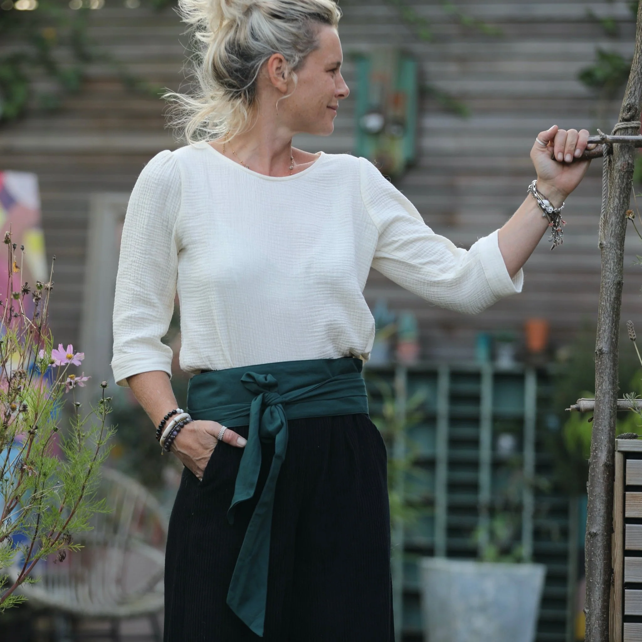 Ceinture Anita  - viscose vert anglais - Image 3