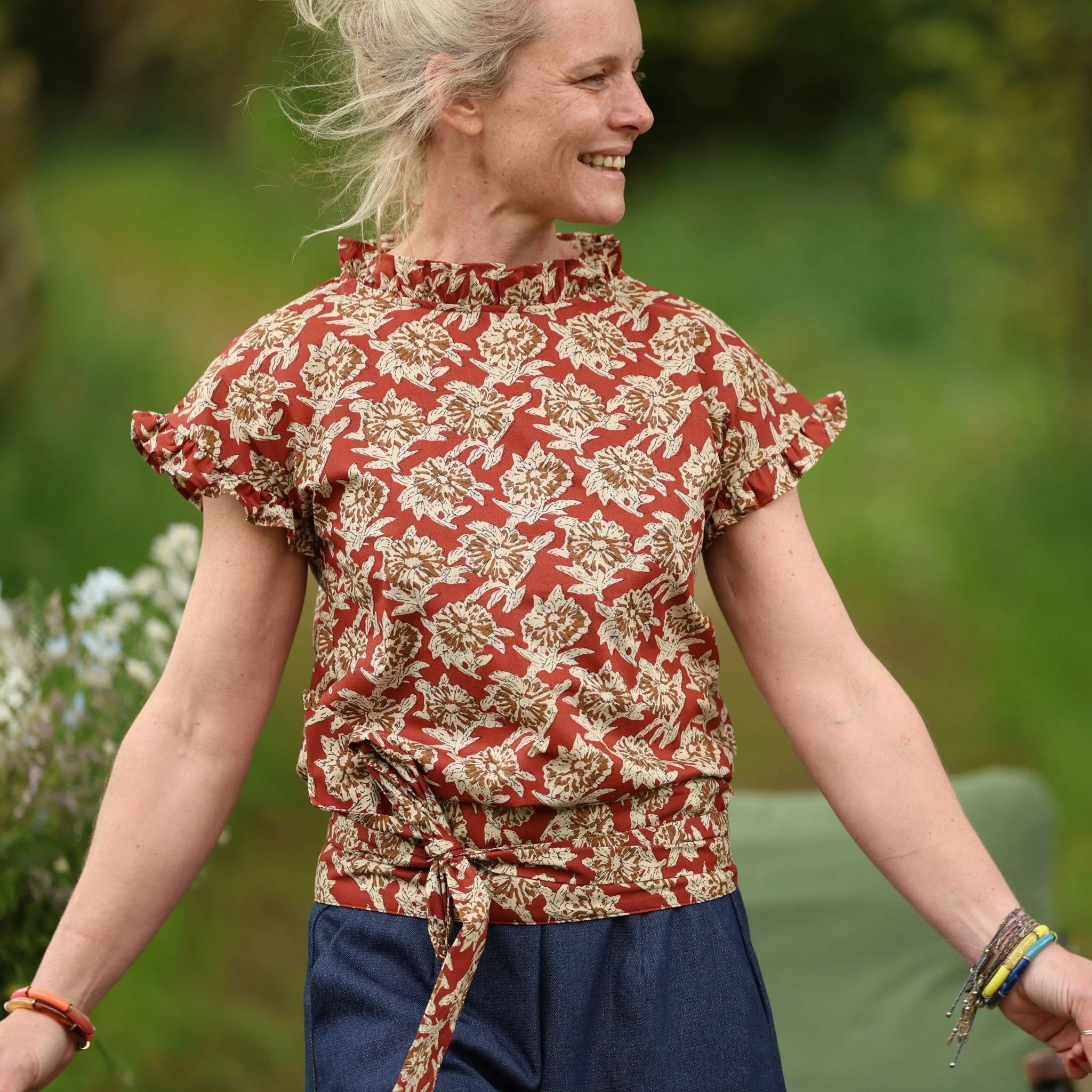 Ceinture Anita – Voile de coton hibiscus - Image 4