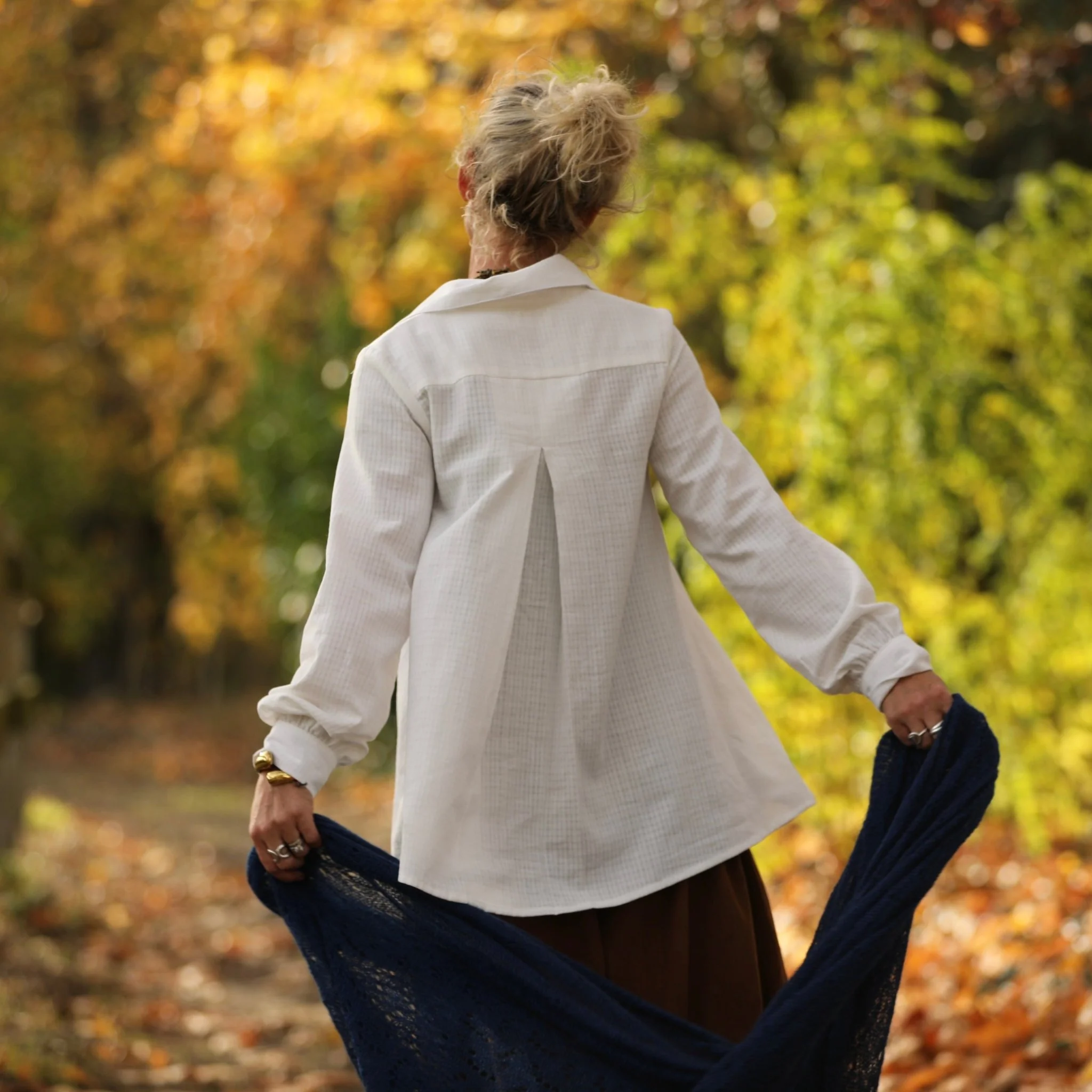 Chemise Caroline - bel armuré blanc - Image 2