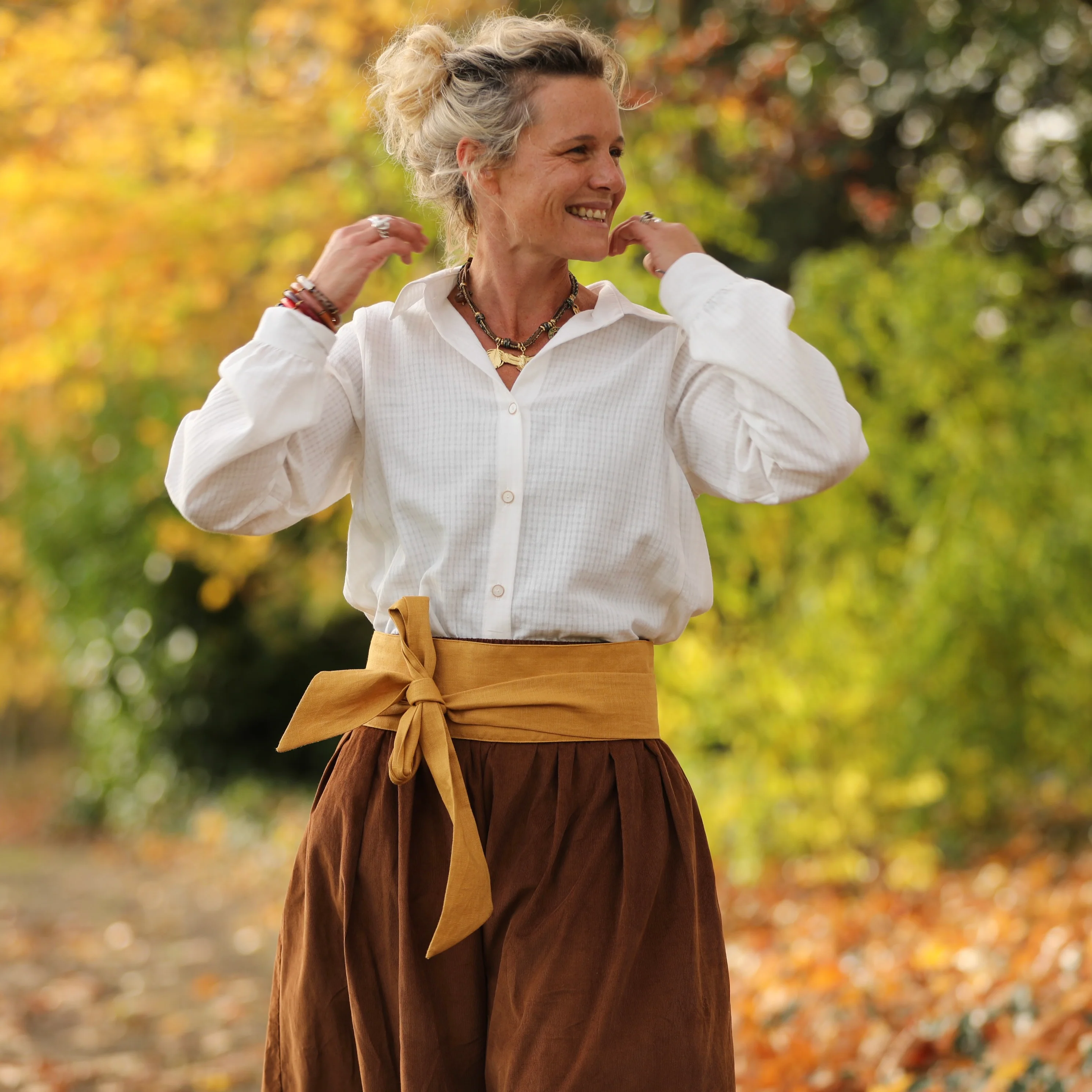 Chemise Caroline - bel armuré blanc - Image 3