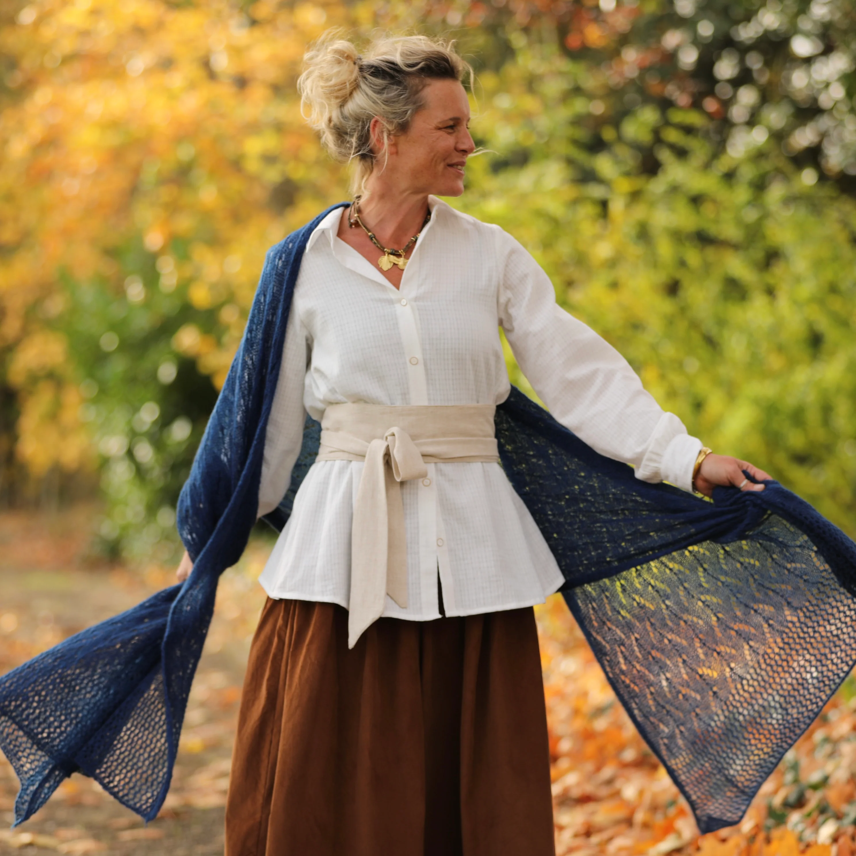 Chemise Caroline - bel armuré blanc - Image 8
