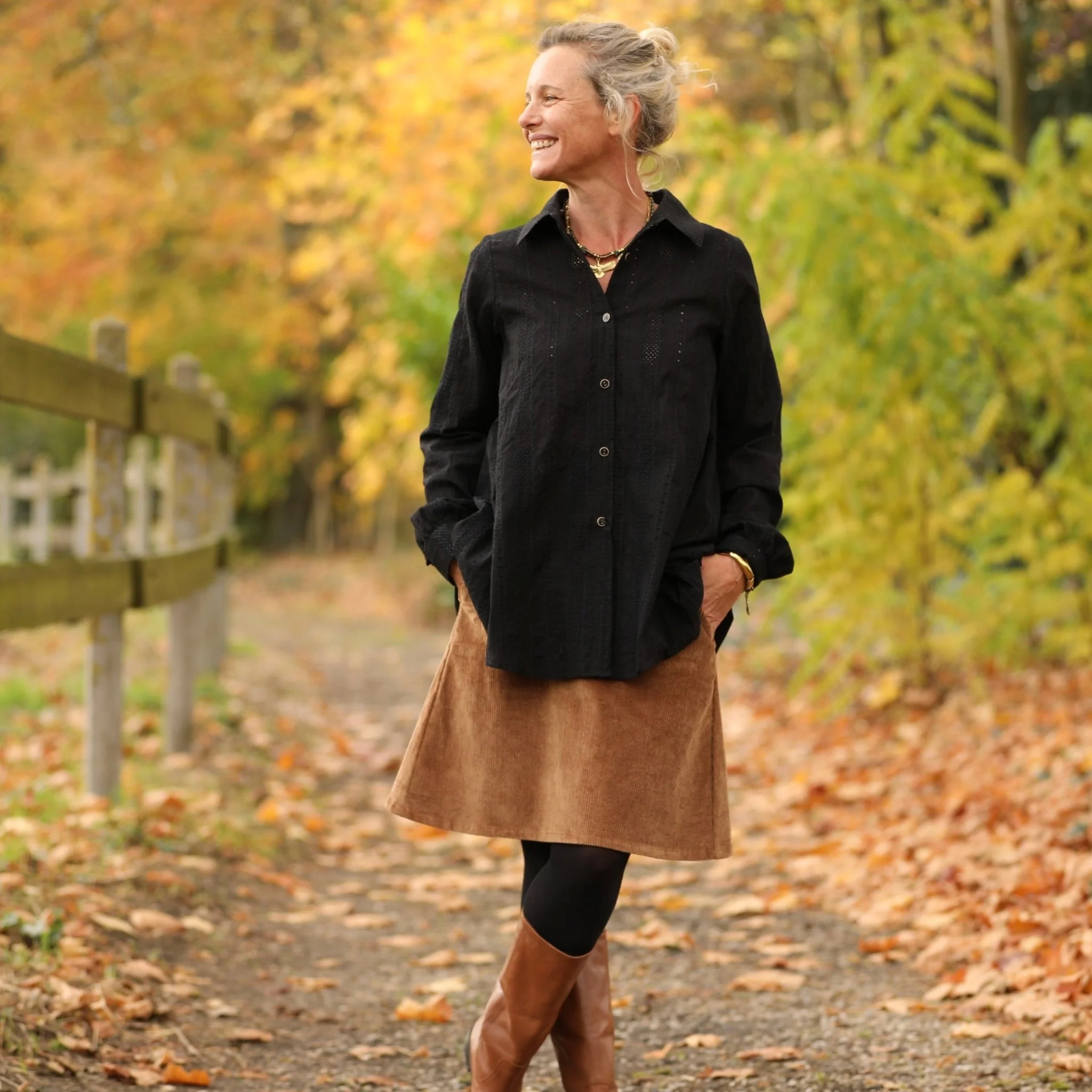 Chemise Caroline - Broderie noire nuit étoilée