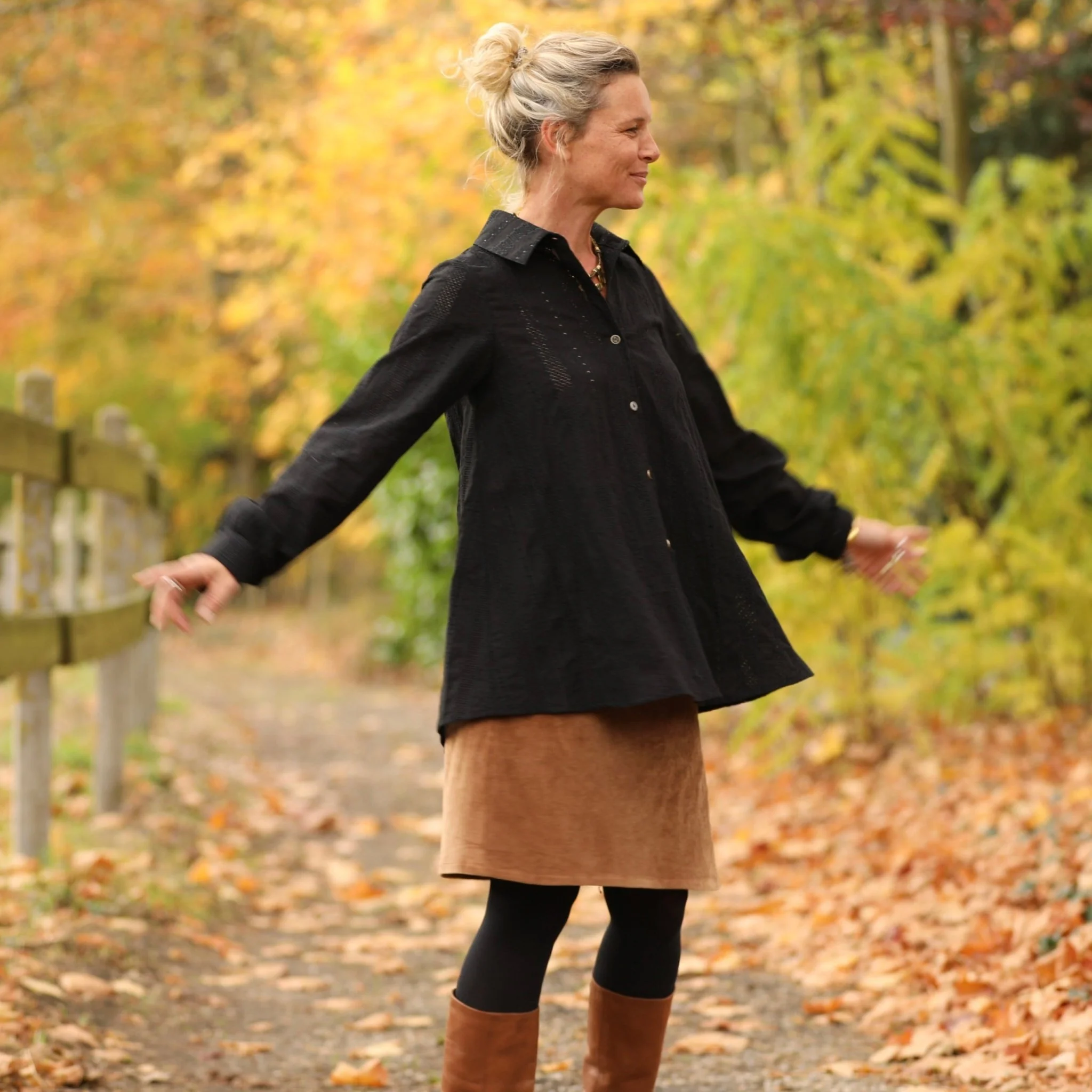 Chemise Caroline - Broderie noire nuit étoilée - Image 6
