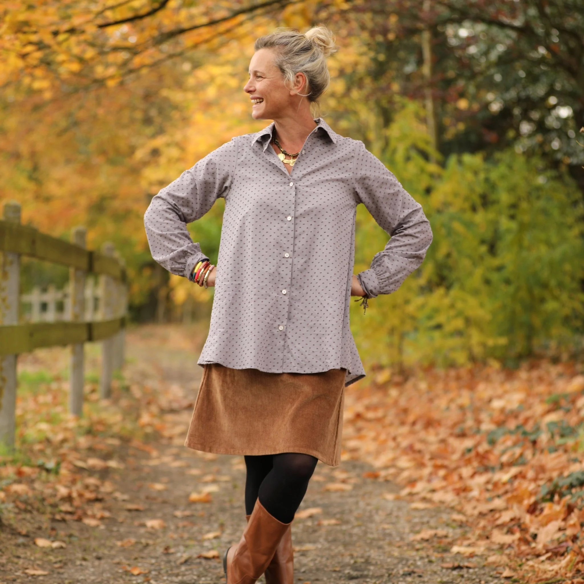Chemise Caroline -voile de coton plumetis brume violette - Image 7