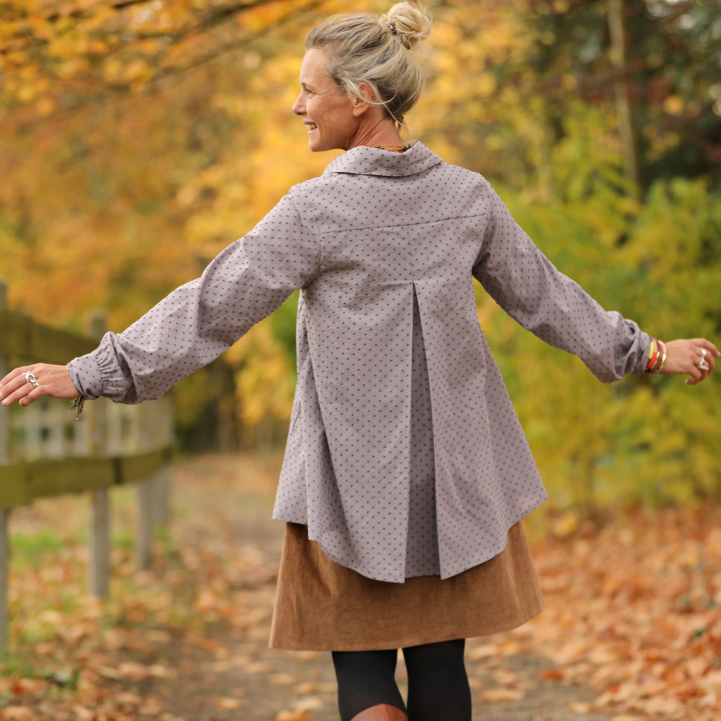 Chemise Caroline -voile de coton plumetis brume violette - Image 9