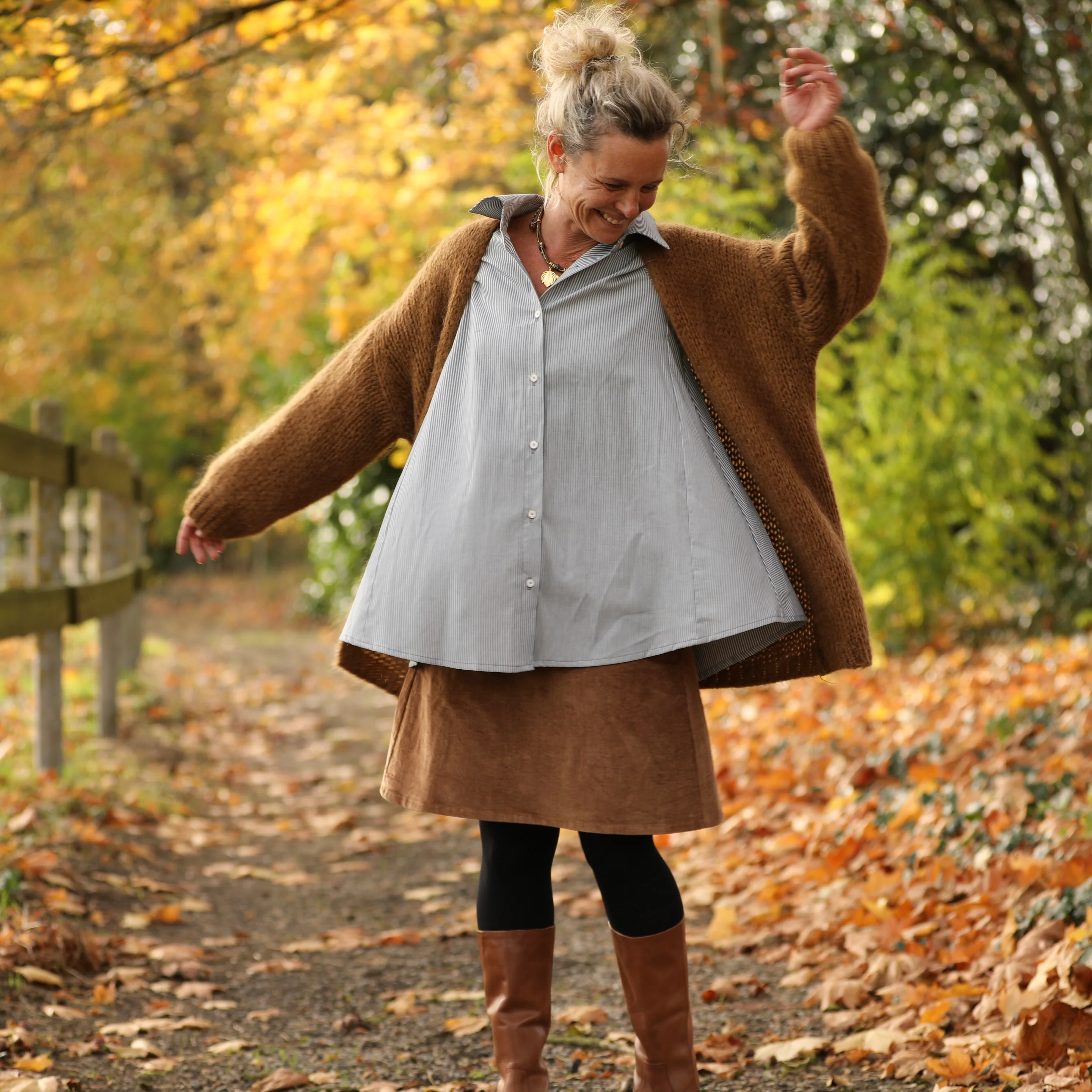 Chemise Caroline - Rayures bleu brume - Image 5
