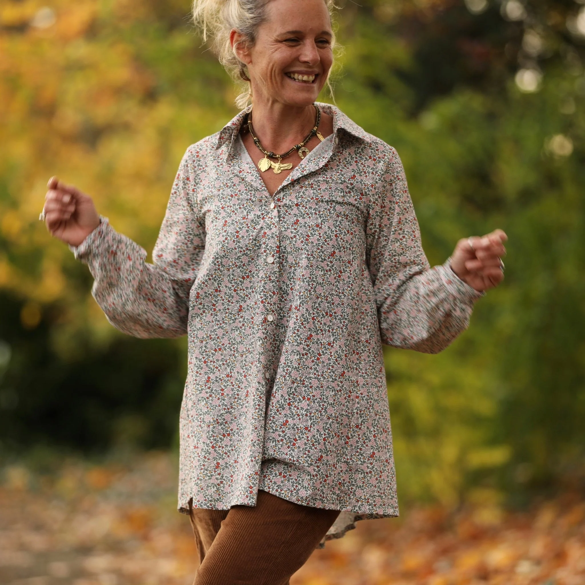 Chemise Caroline - Voile de coton fleurettes