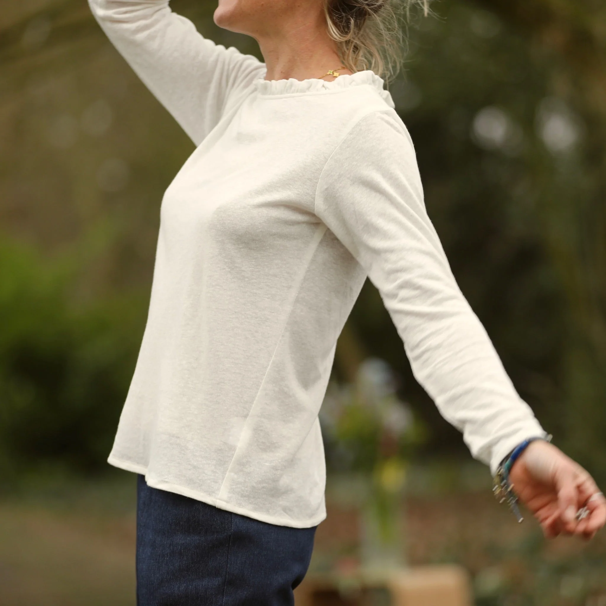 Blouse  Clarisse - Viscose/lin blanc - Image 3