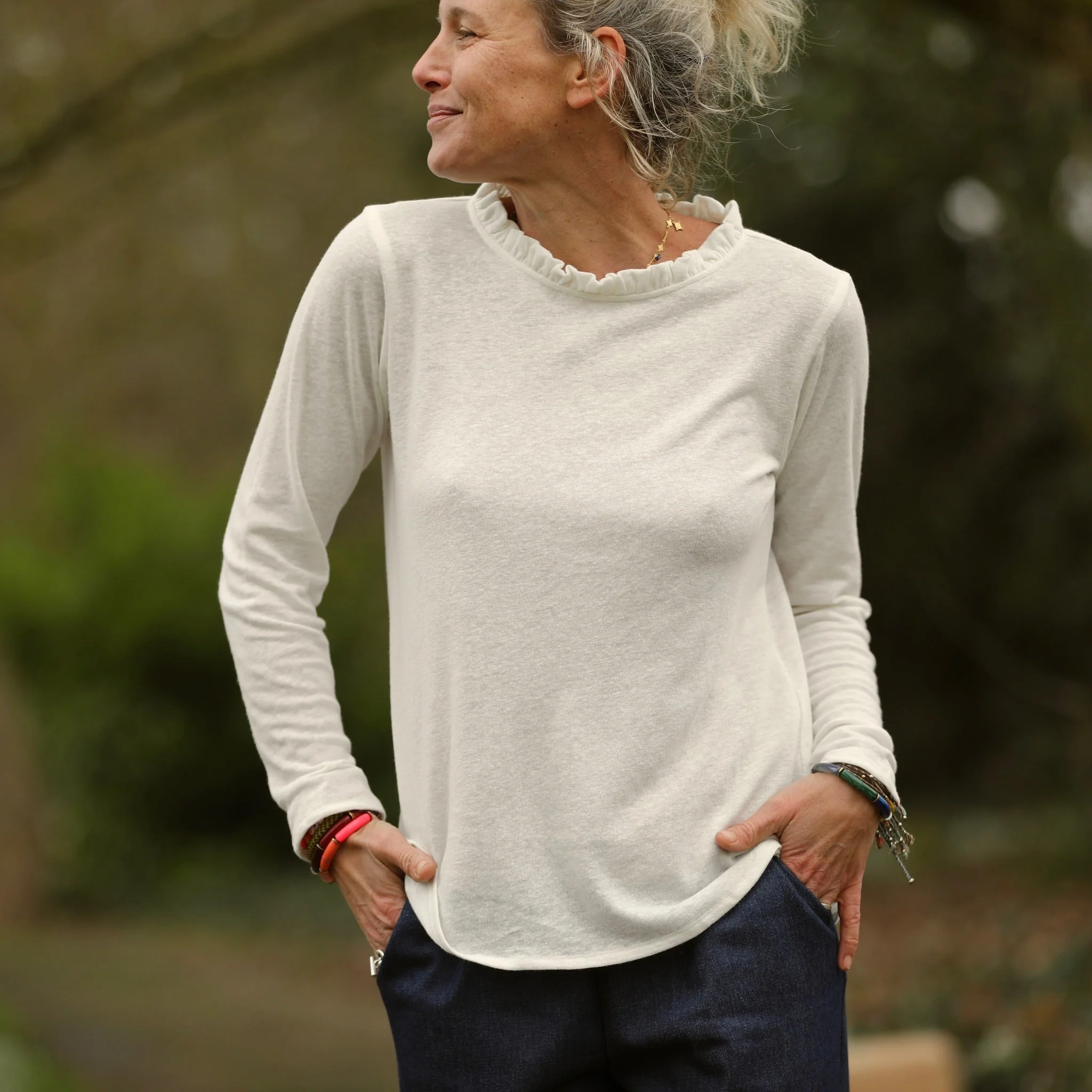 Blouse  Clarisse - Viscose/lin blanc - Image 5