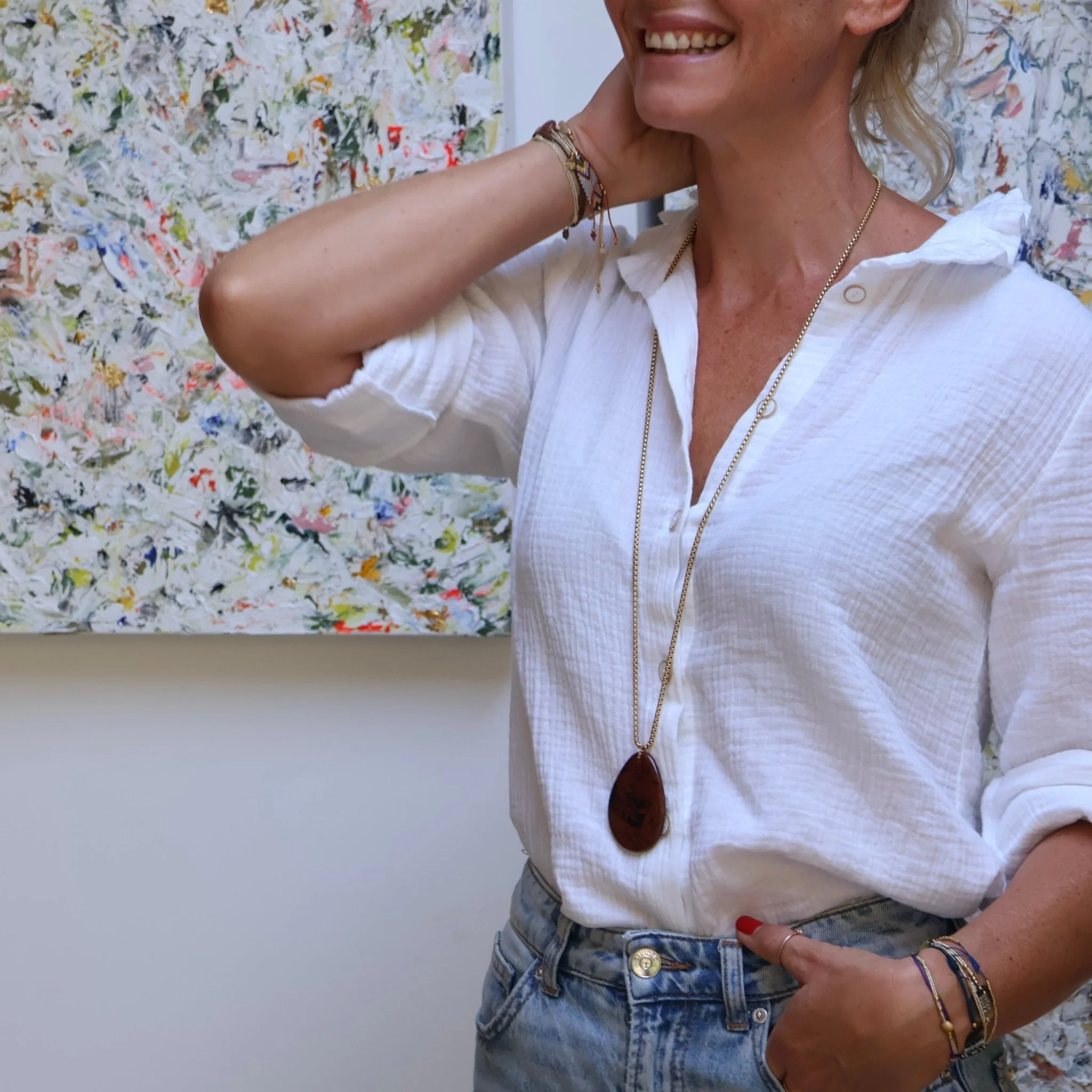 Collier Harmonie jaspe rouge - Image 4