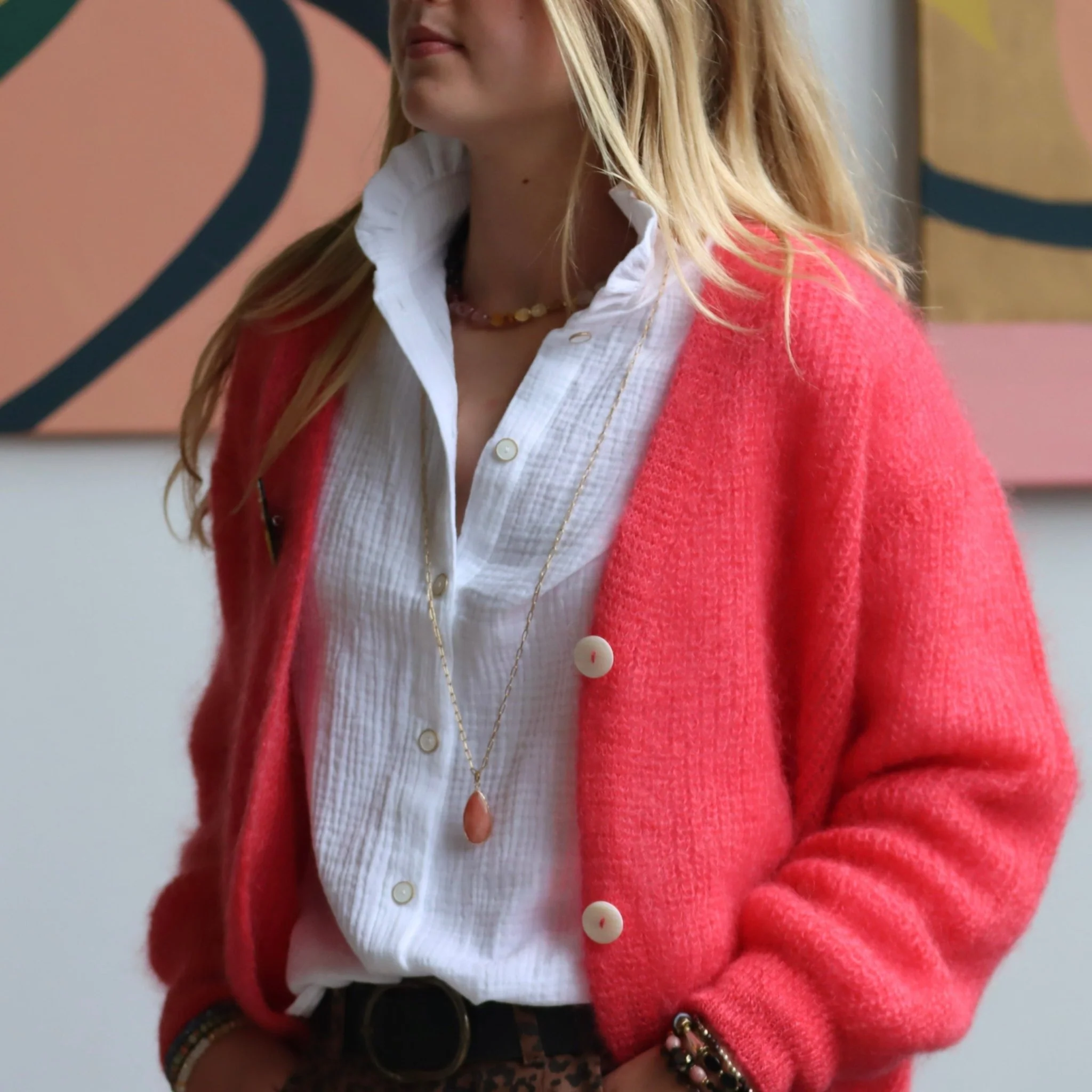 Collier Pétale rhodonite - Image 3