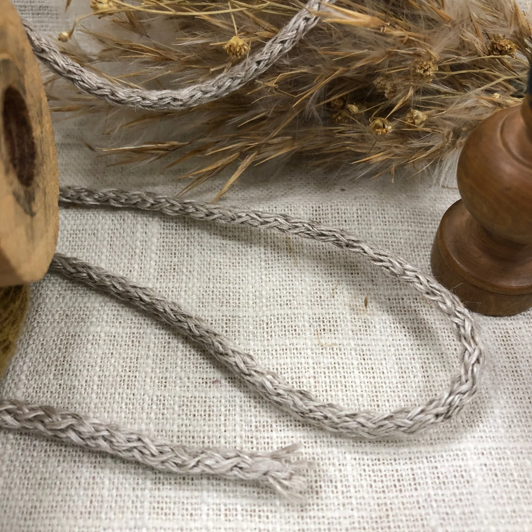 Cordon tressé naturel 4 mm - au mètre -