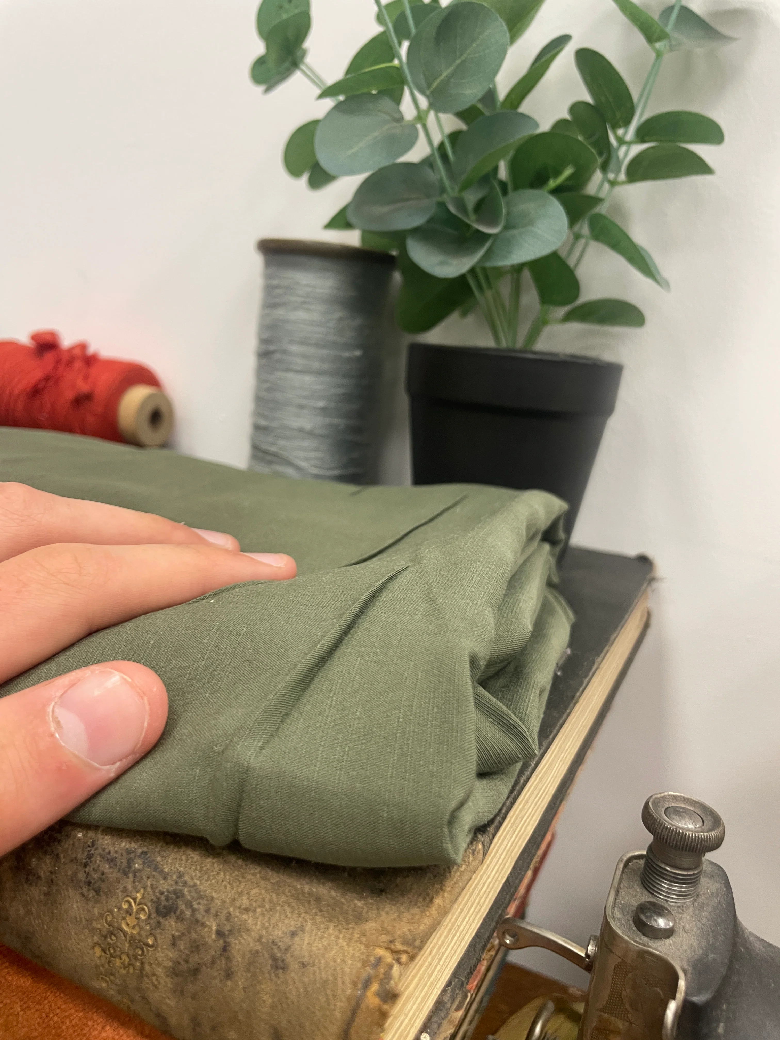 coupon - kaki viscose/lin 200x145-E52 - Image 2
