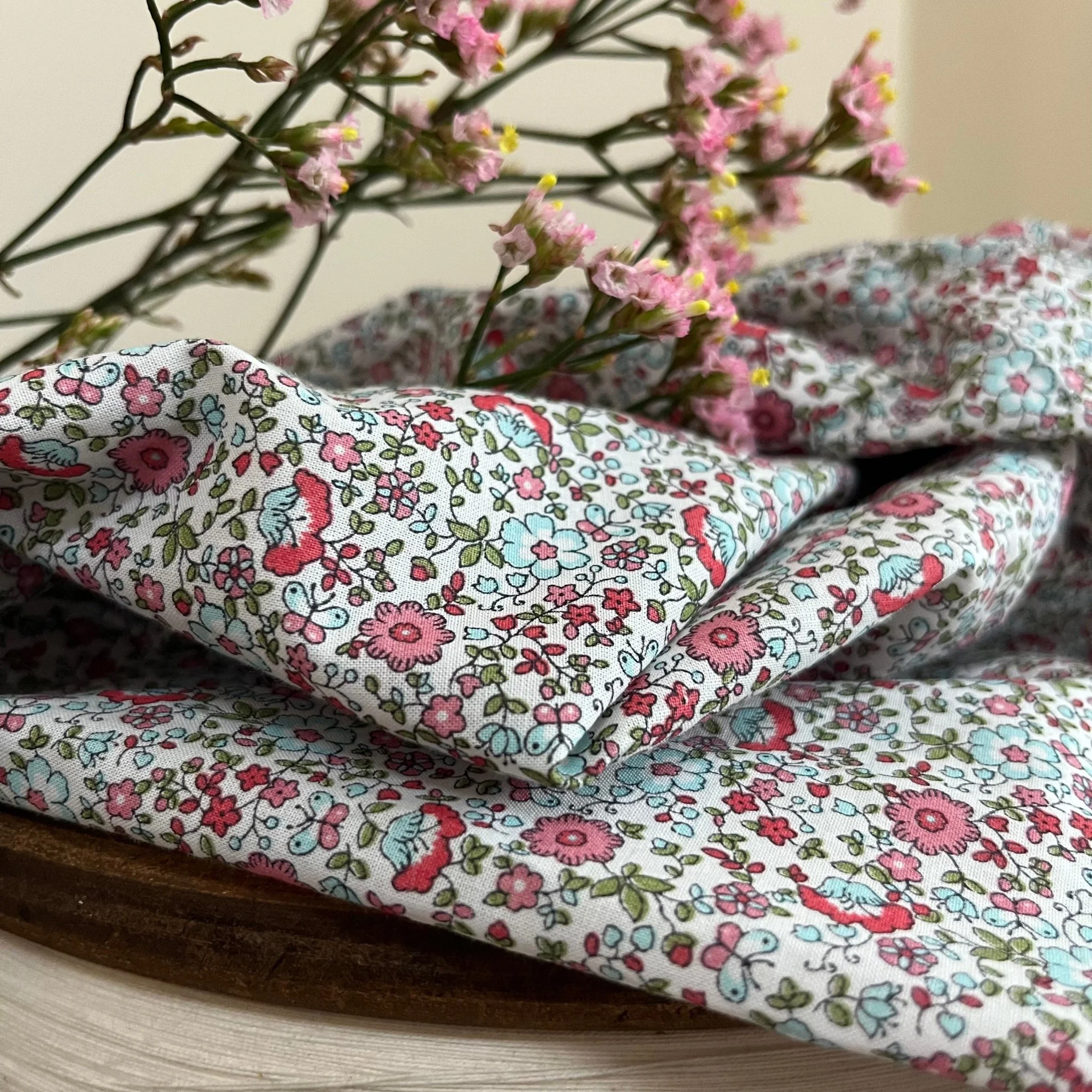 Coupon - voile de coton fleurettes 140x160 (B44)