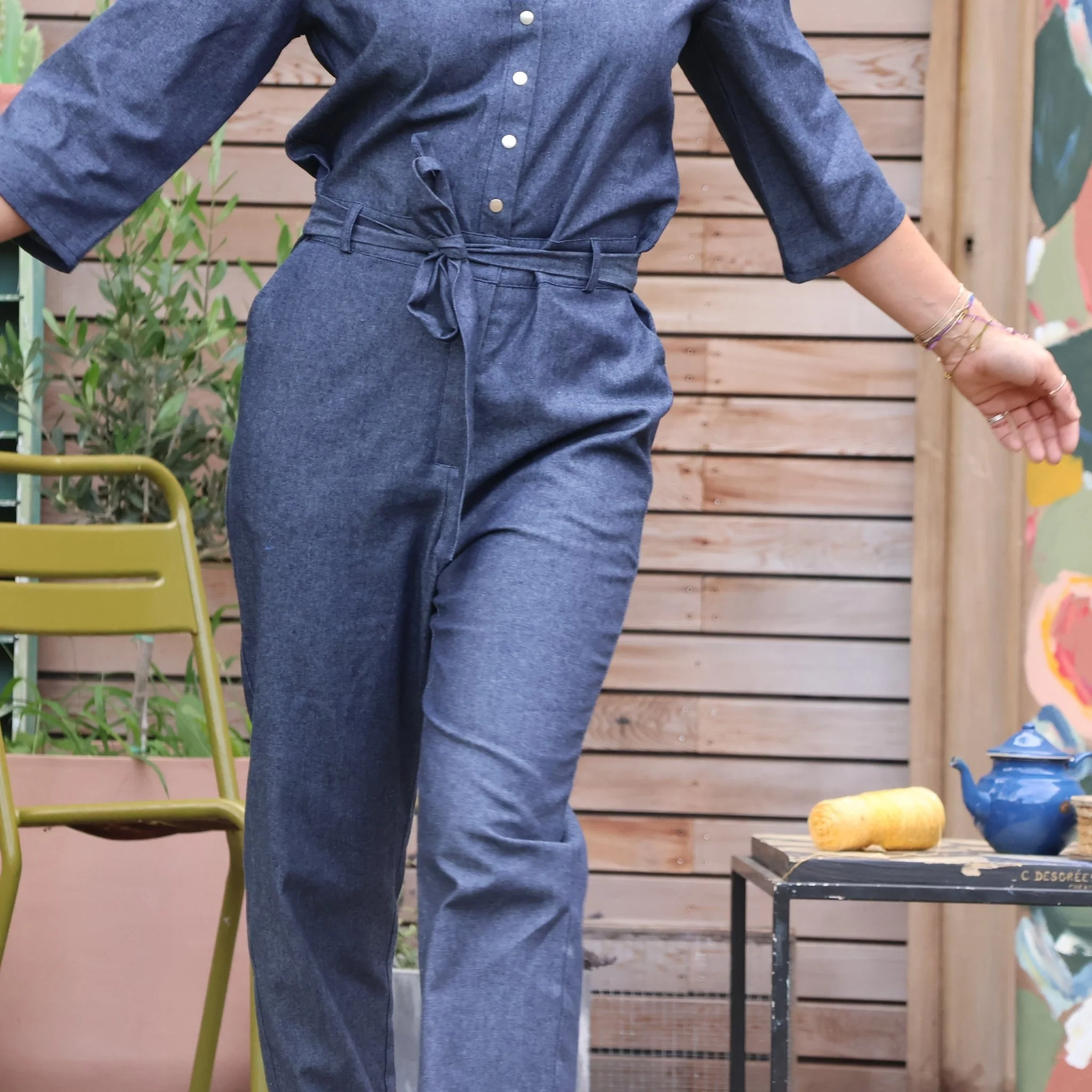 Combinaison Erika jean de coton bleu léger - Image 4
