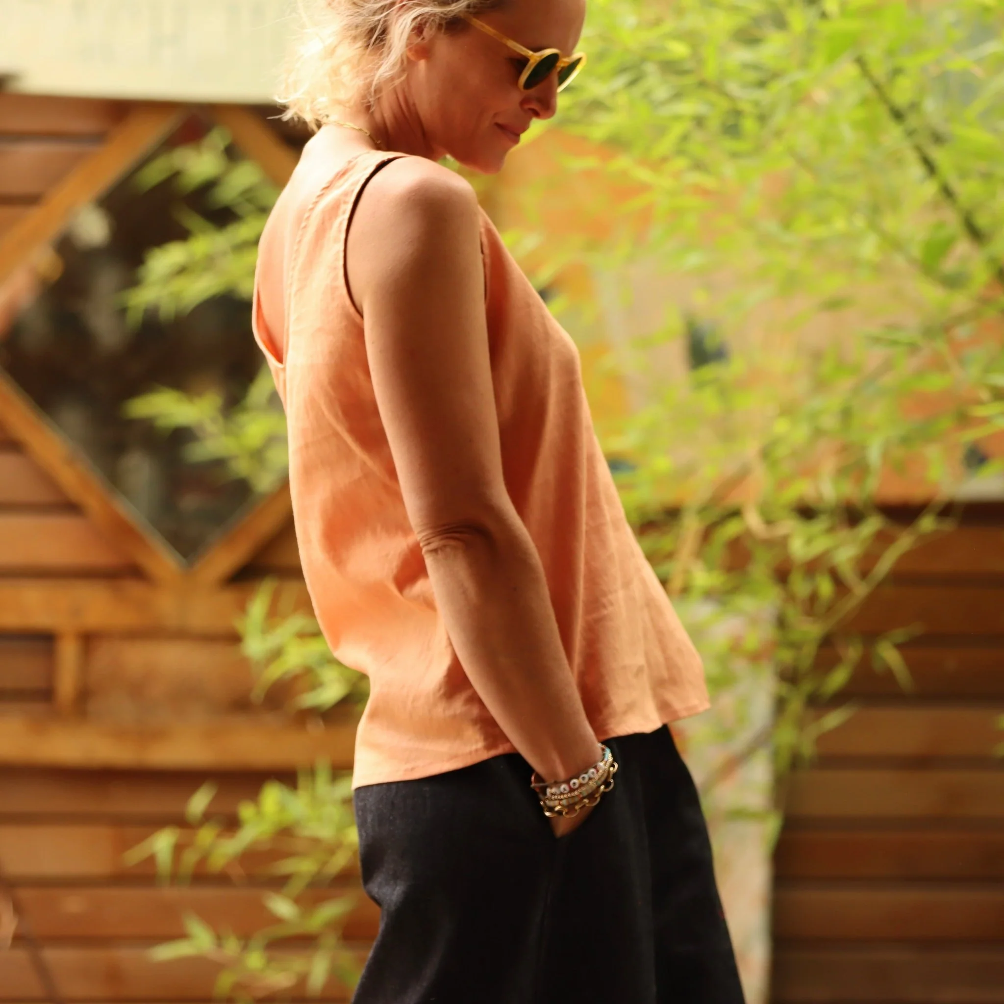 Débardeur Félicie - Lin orange pastel - Image 5
