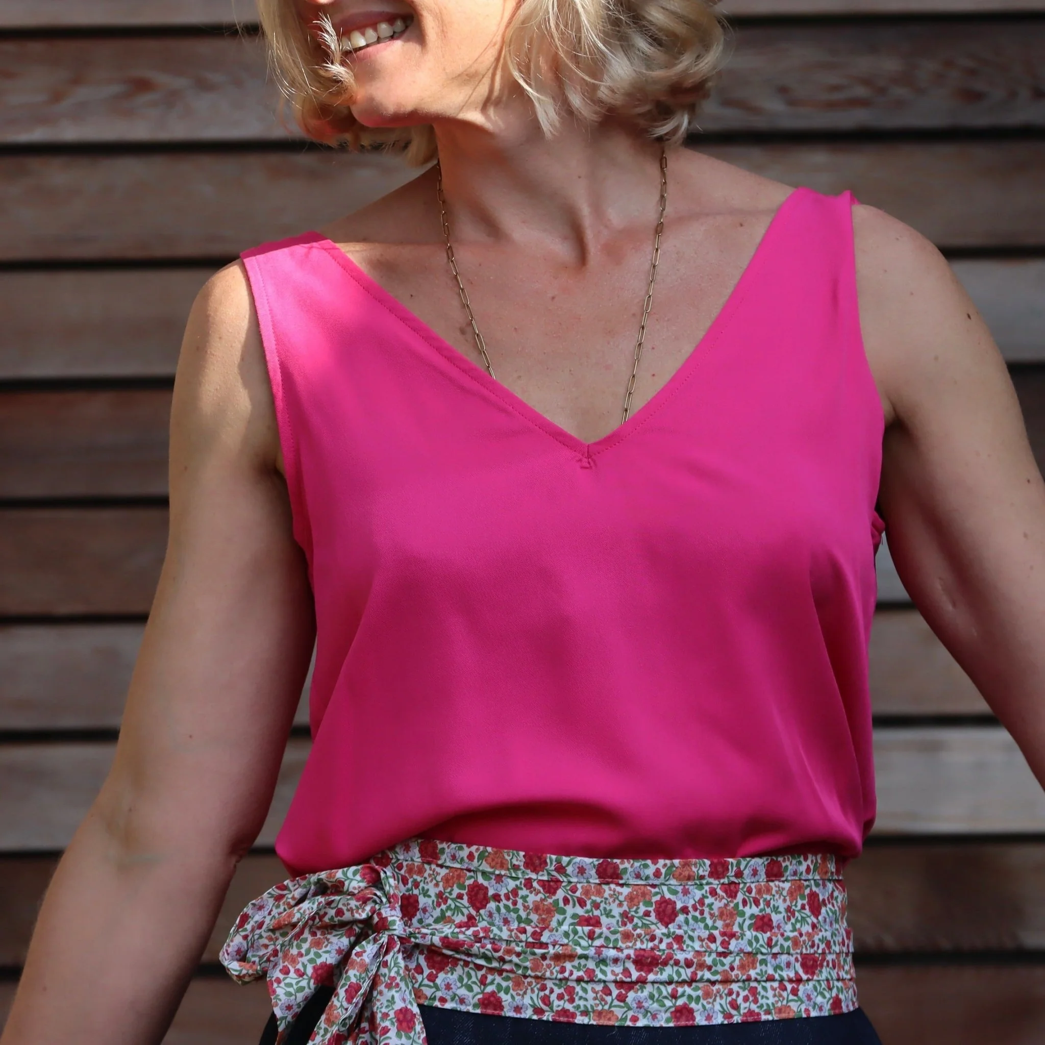 Débardeur Félicie - Viscose rose fuchsia - Image 7