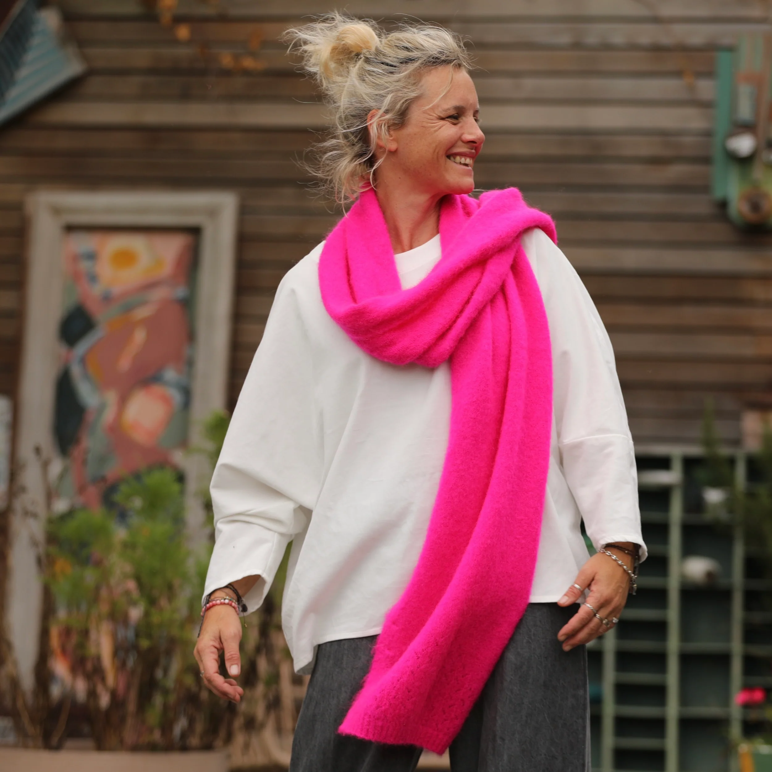 Echarpe Zénia - Fushia - Image 3