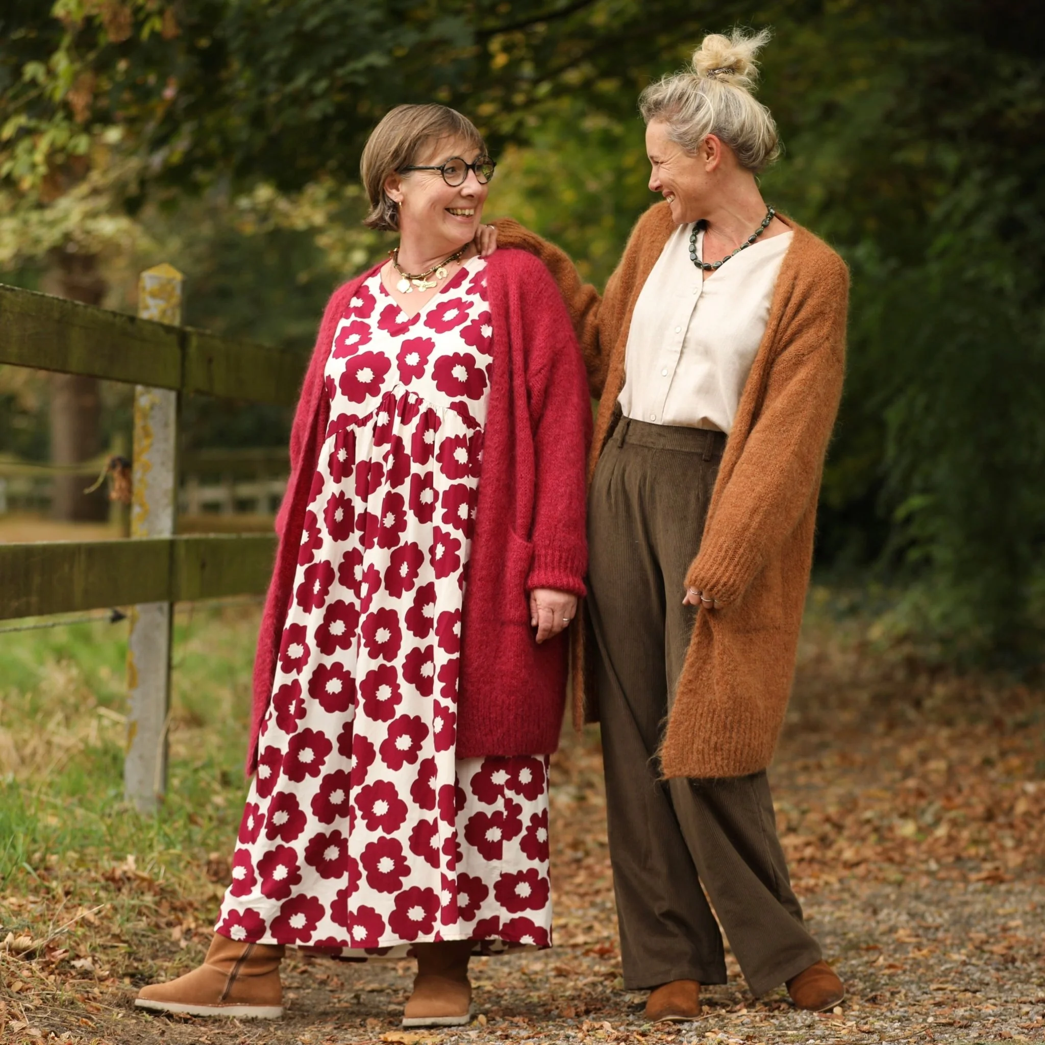 Robe Edonie manches longues - Viscose Fleur Grenade