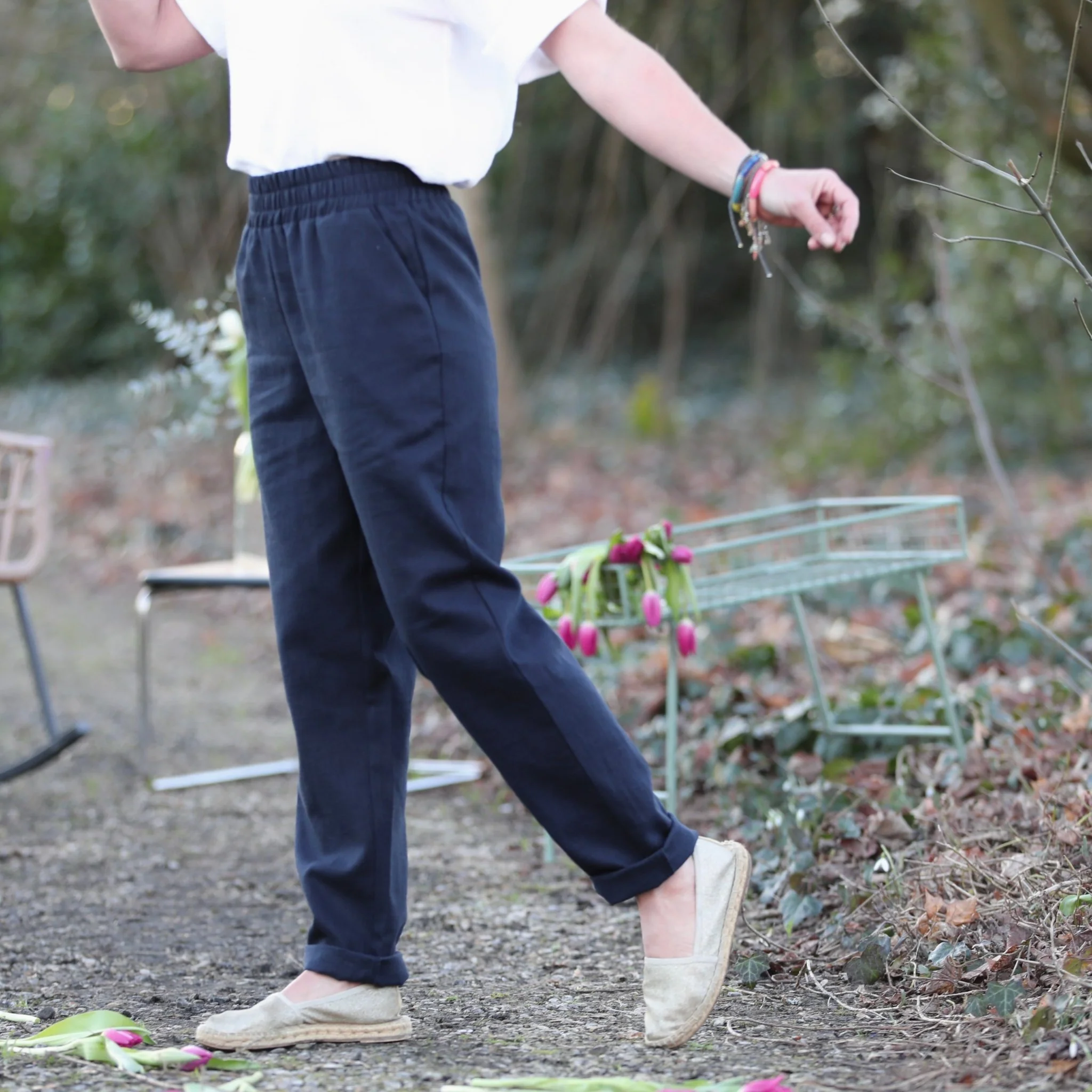 Pantalon Eliot - Lin marine - Image 5