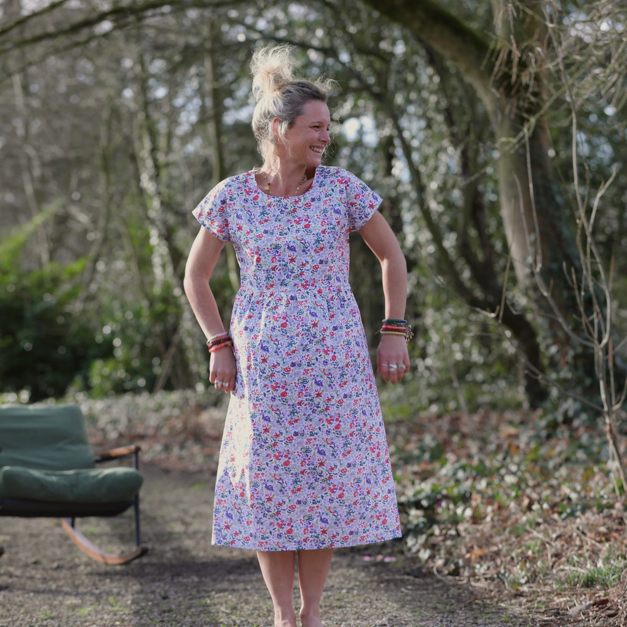 Robe Elsie - Coton floral impressionniste - Image 12