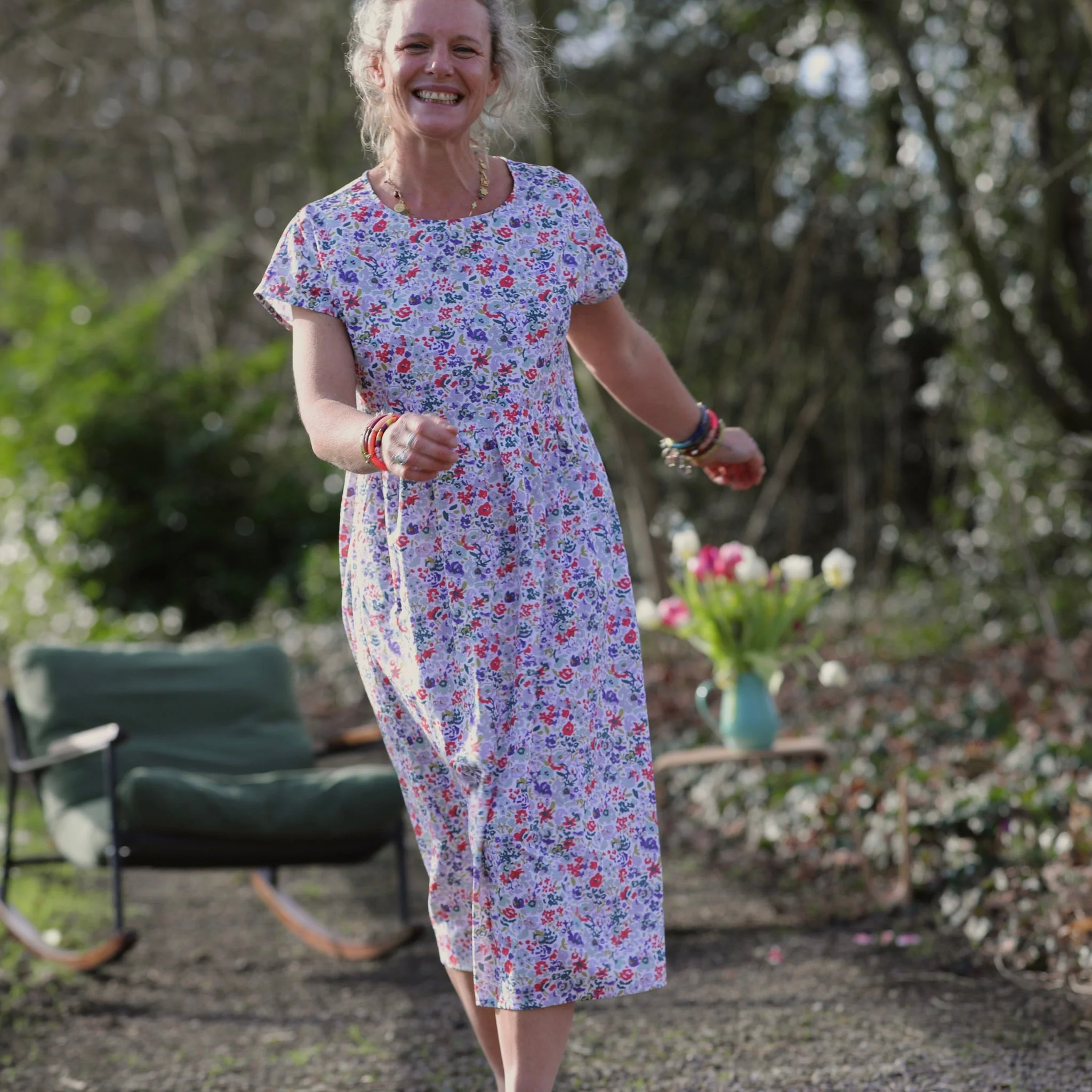 Robe Elsie - Coton floral impressionniste - Image 13