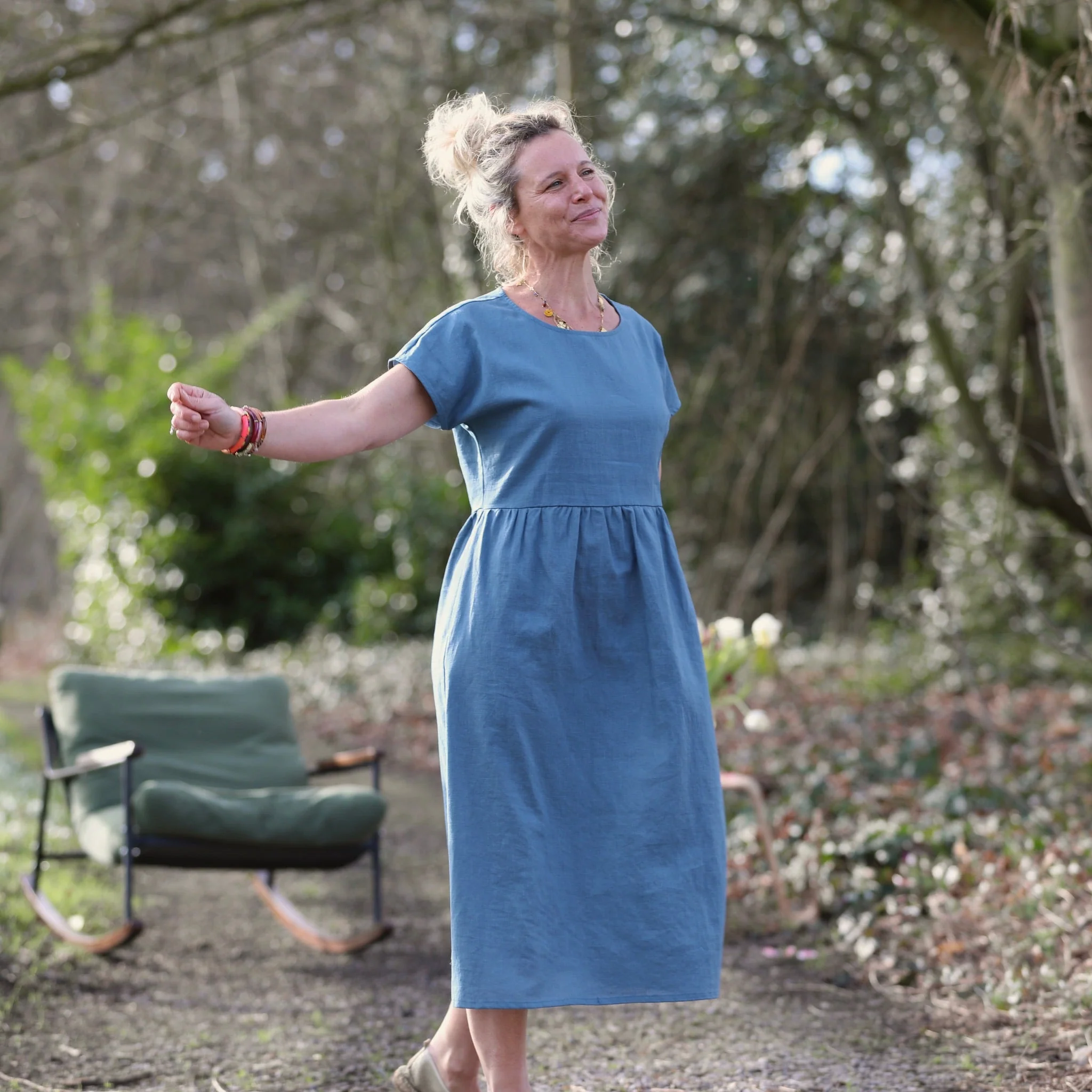 Robe Elsie - Lin bleu navy - Image 4