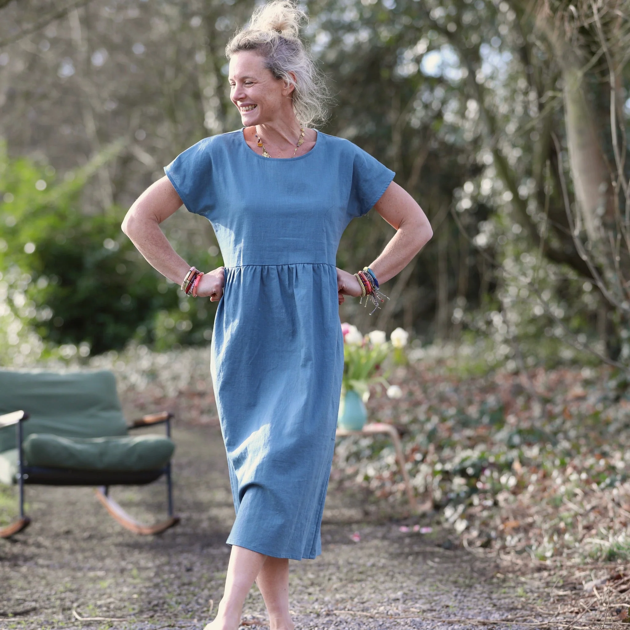 Robe Elsie - Lin bleu navy - Image 5