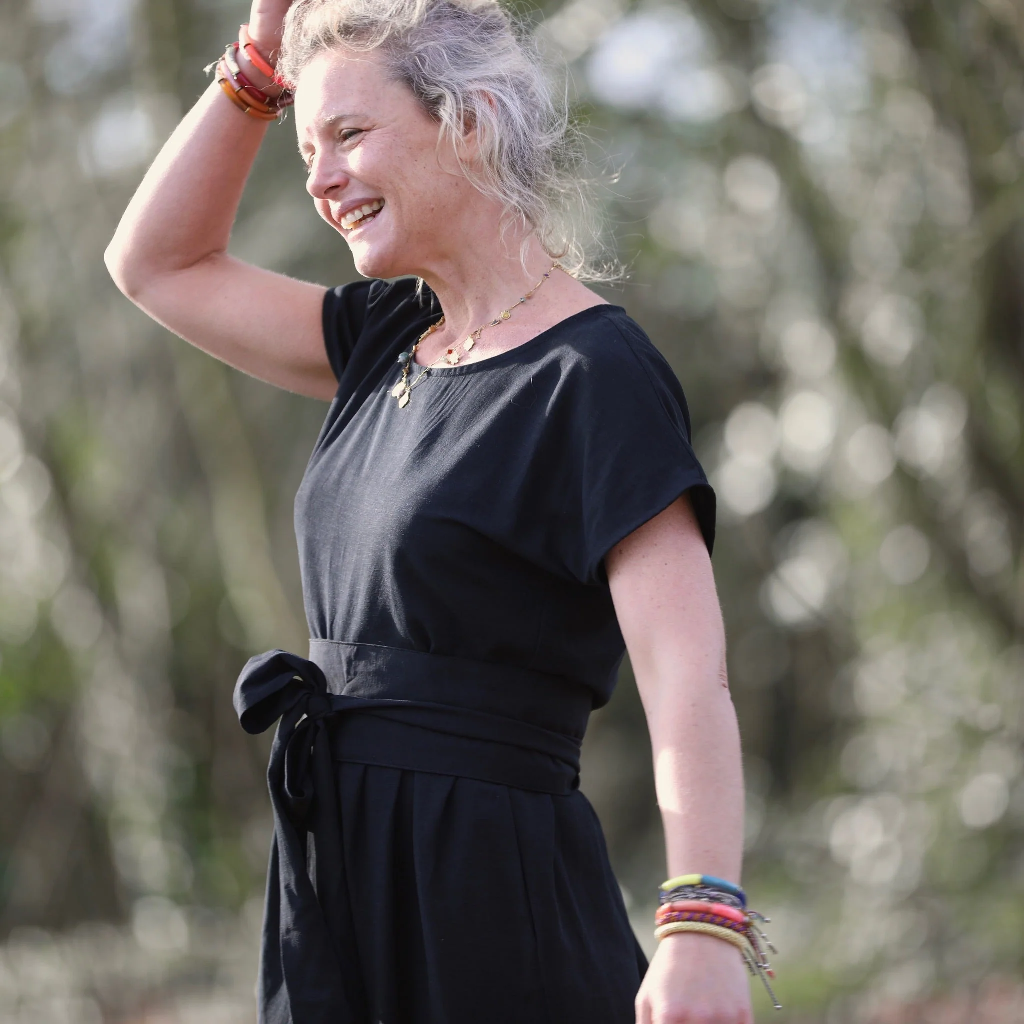 Robe Elsie - viscose/lin noir - Image 3